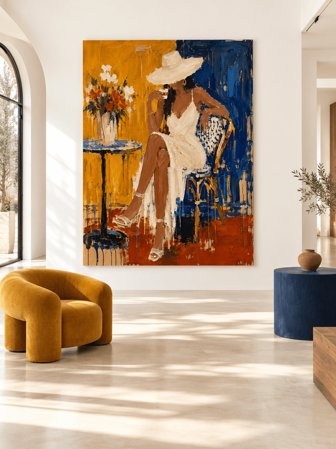 Modern Textured Art Minimalist Fashion Illustration Original Canvas For Chic Interiors