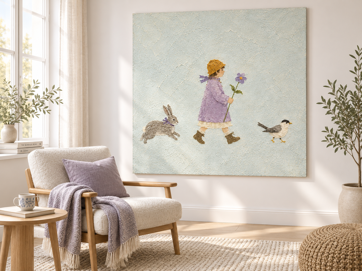 Modern Textured Abstract Painting With Fairytale Theme