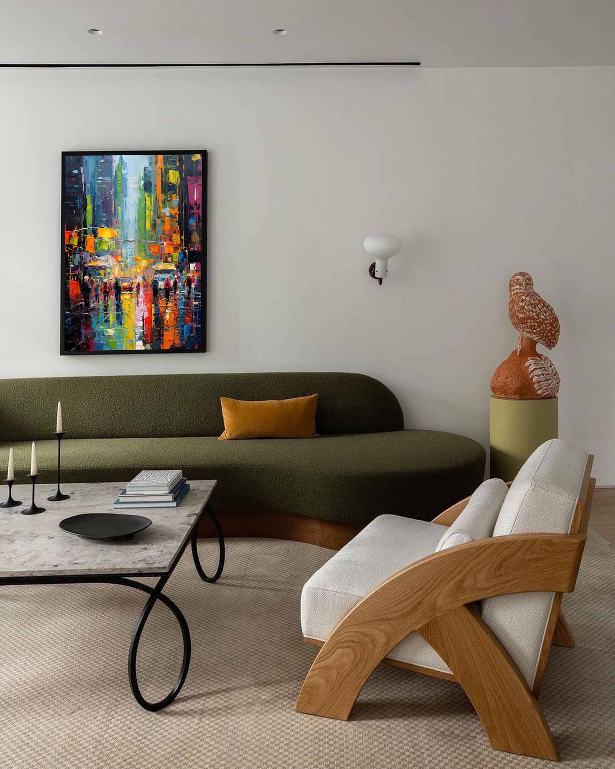 Original Modern Cityscape Oil Painting On Canvas Abstract Urban Scene Art Large Wall Art Home Decor