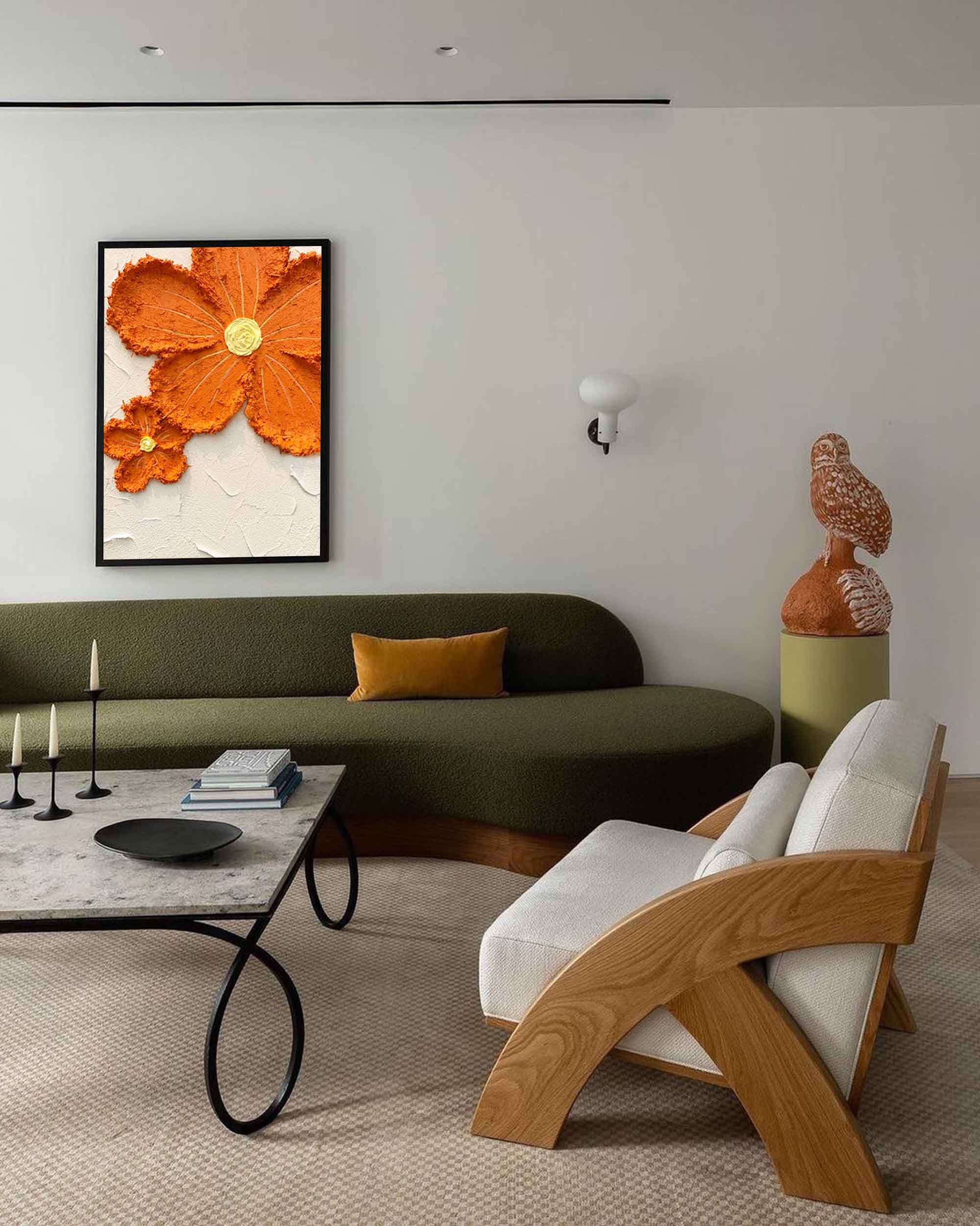 Original Texture Yellow Flowers Acrylic Painting On Canvas Large Yellow Flowers Wall Art Modern Minimalist Oil Painting Living Room Home Decor