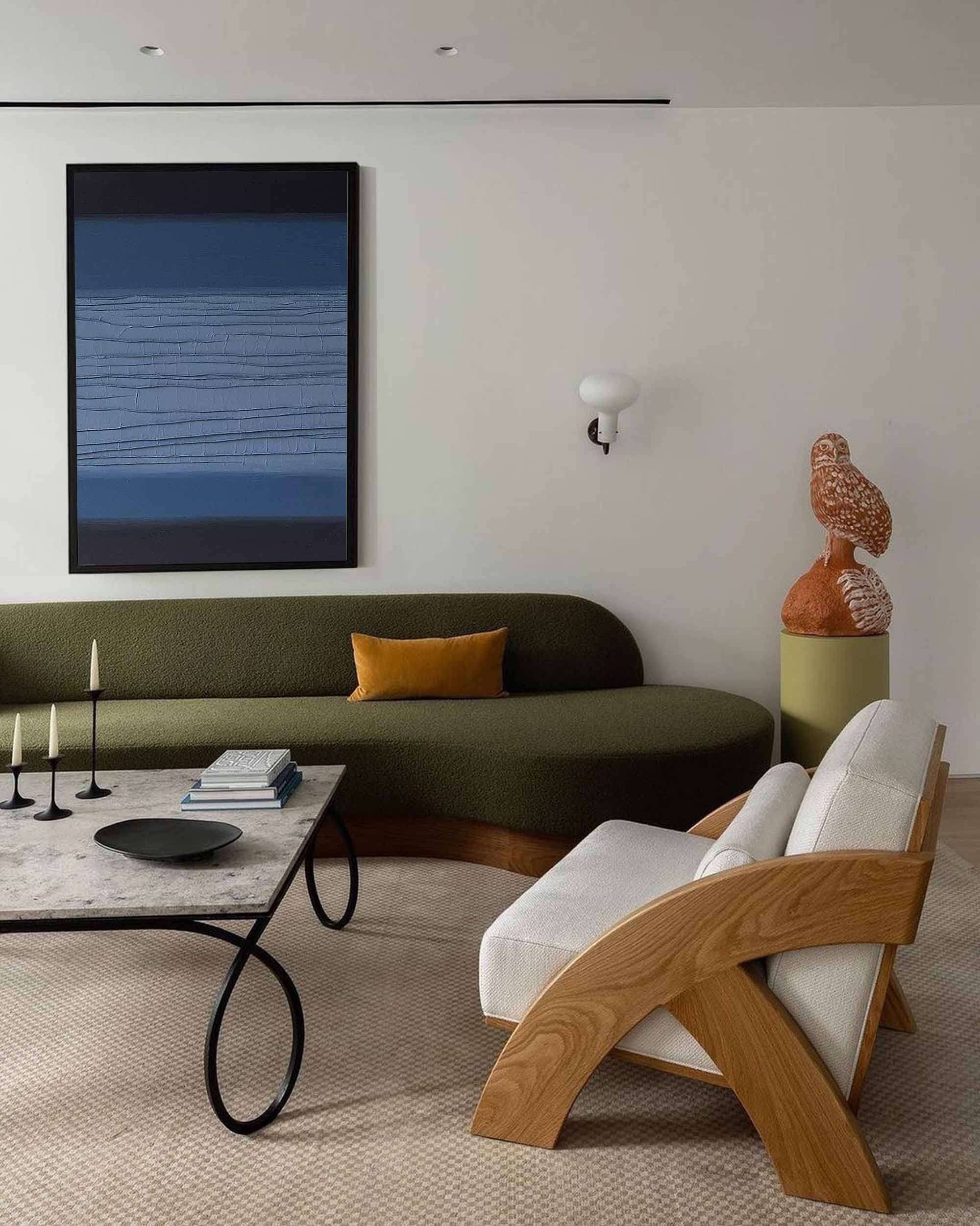 Original Wall Art Blue And Black Large Abstract acrylic painting Texture Minimalist Oil Painting On Canvas Home Decor