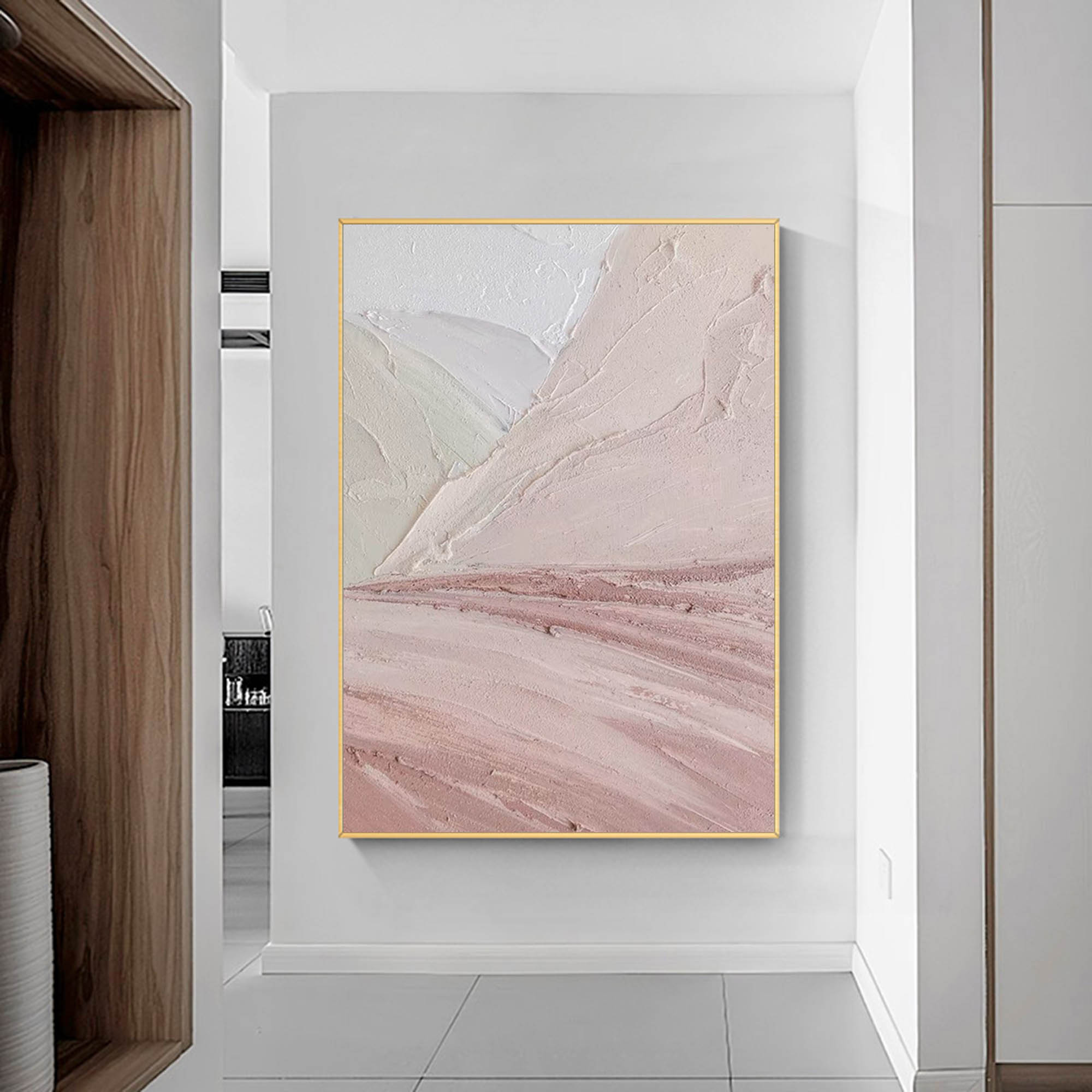 Pink Texture Abstract Art Painting Large Minimalist Pink Wall Art 3D Texture Art Original Oil Painting