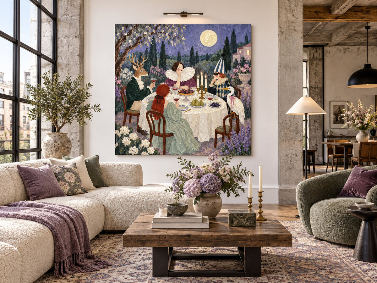 Textured Surrealism Oil Painting Modern Vintage Style Wall Decor