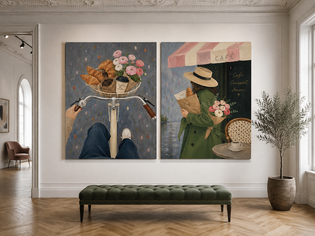 French Bistro Wall Art Set For Living Room And Bedroom Decor