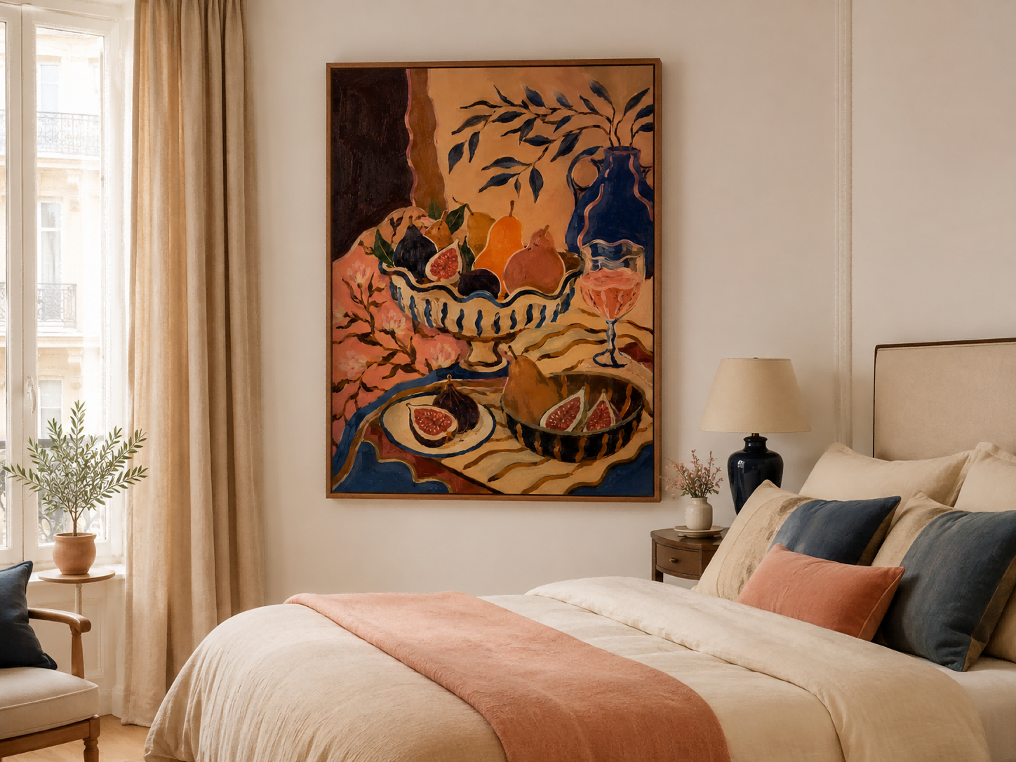 Fantasy Still Life With Pears And Figs In Art Deco Style Canvas Painting