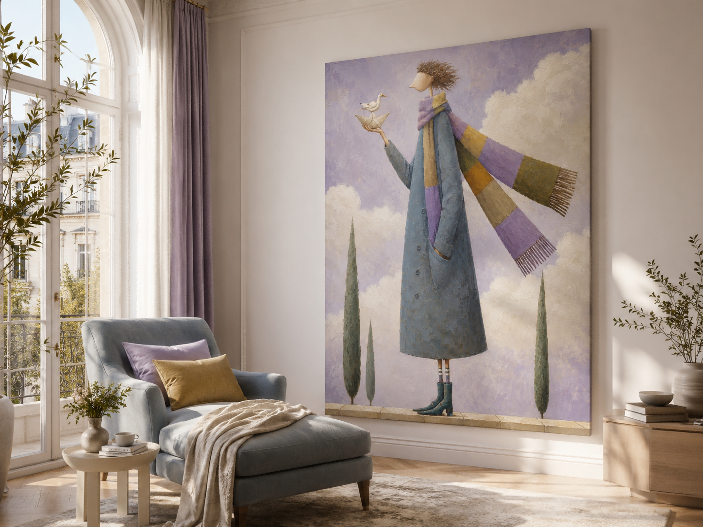 Modern Surrealist Art With Impasto肌理 Unique Abstract Figure Painting
