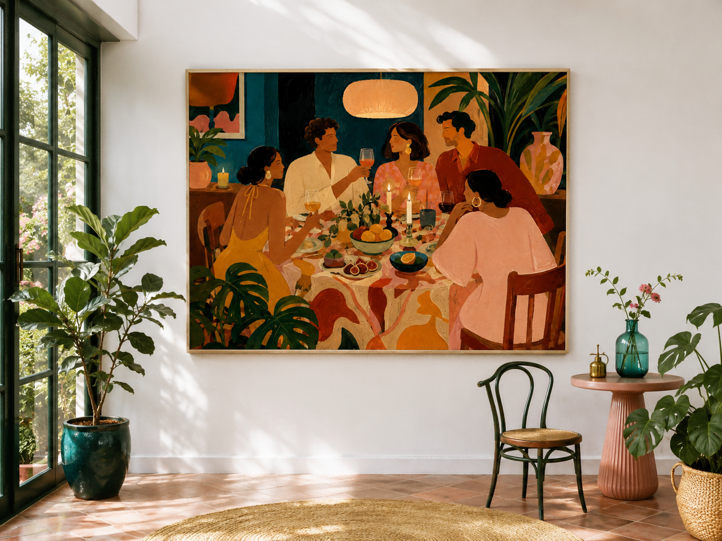 Vibrant Social Gathering Wall Art For Dining Room And Lounge Decor