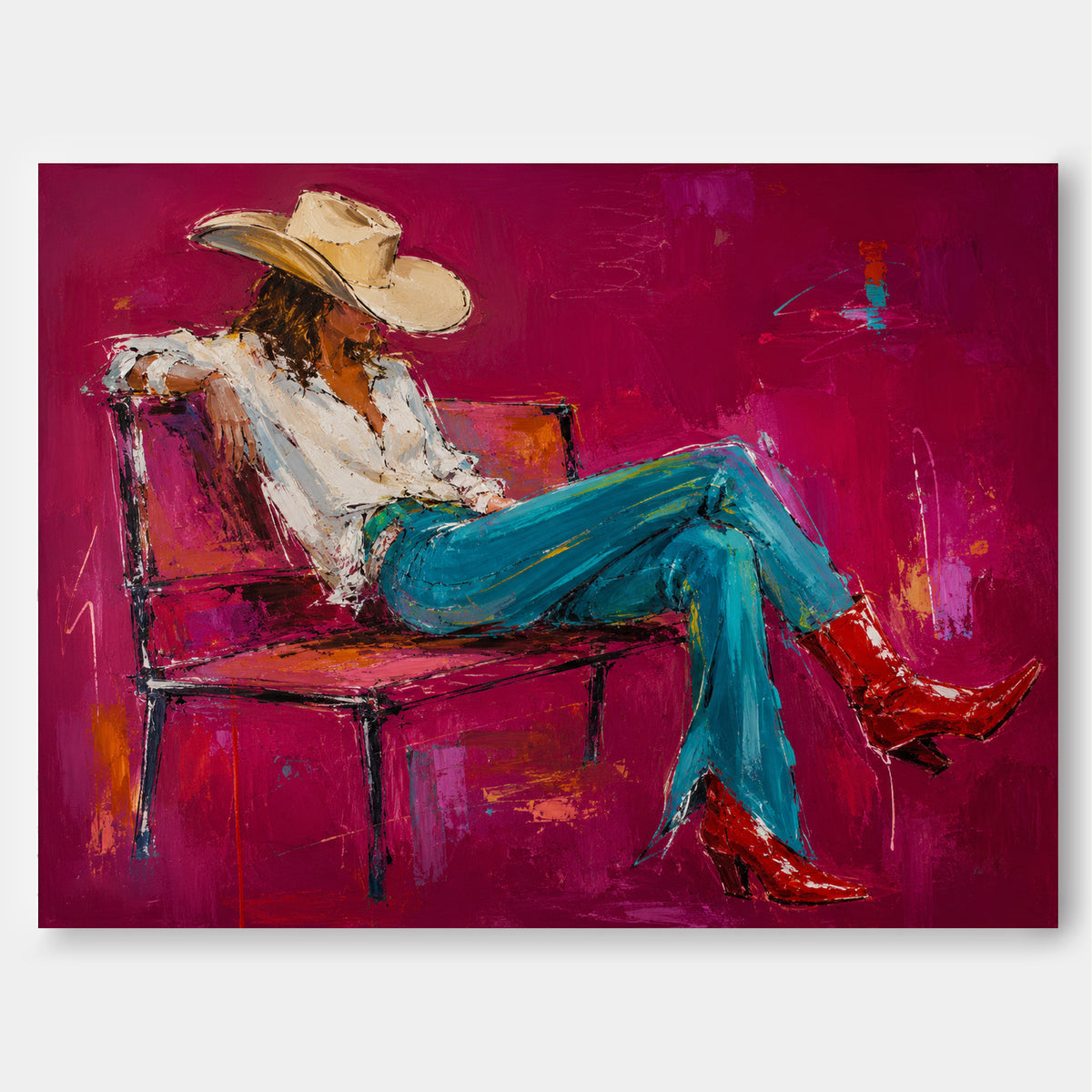 Abstract Expressionist Canvas Art With Textured Brushwork