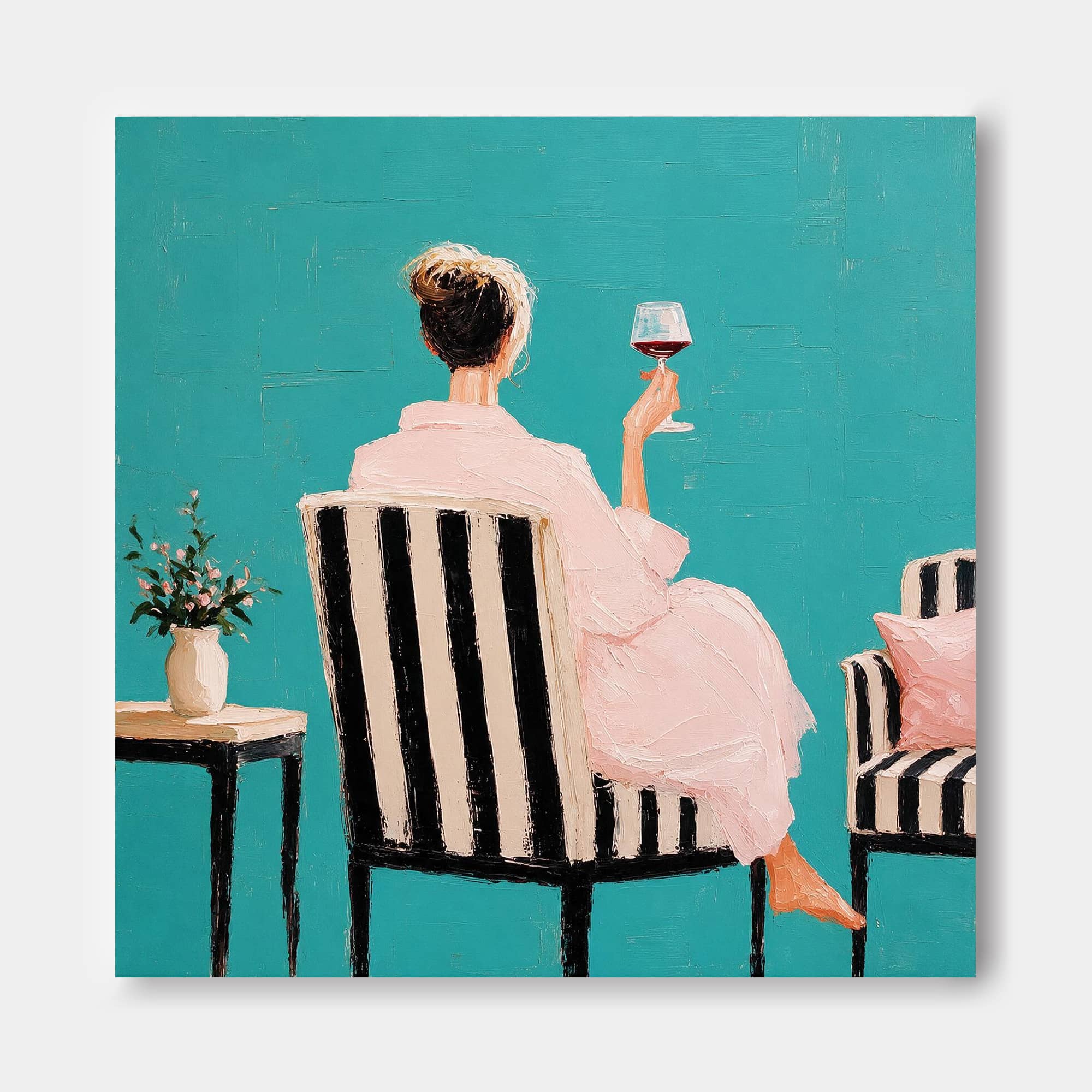 Impressionist Style Canvas Painting With Impasto Technique And Bright Colors