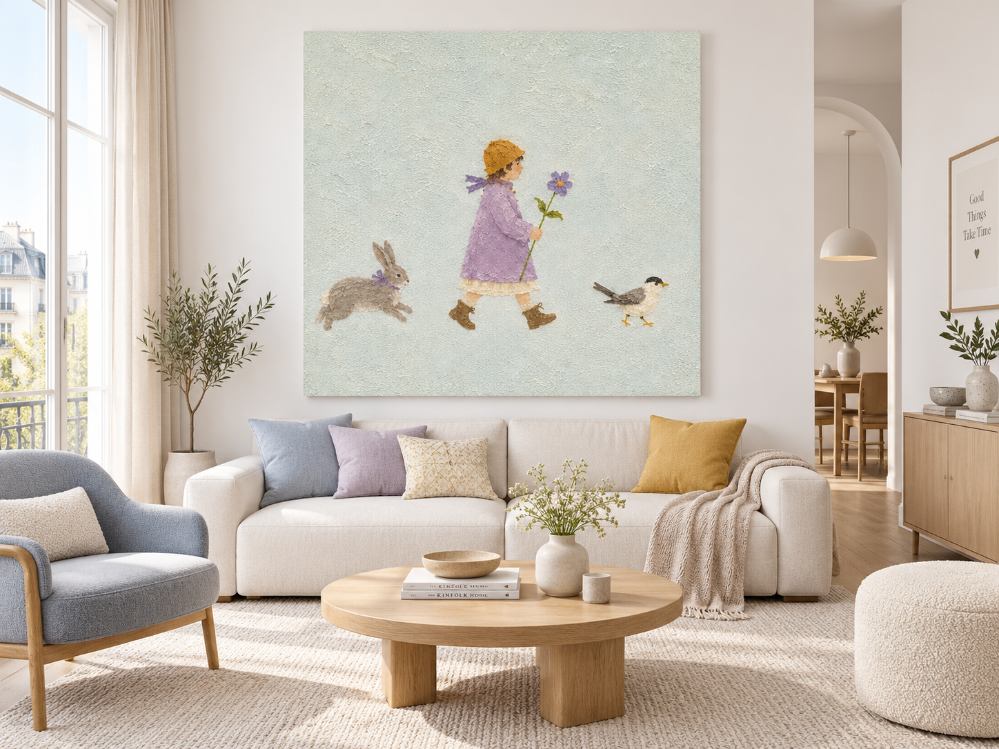 Modern Textured Abstract Painting With Fairytale Theme