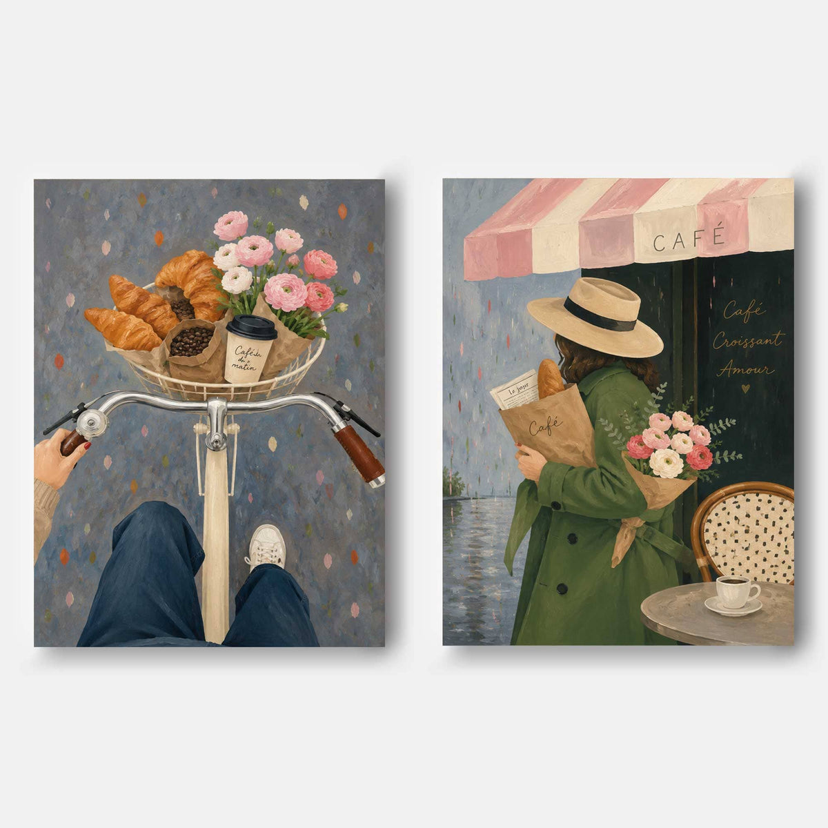 French Bistro Wall Art Set For Living Room And Bedroom Decor