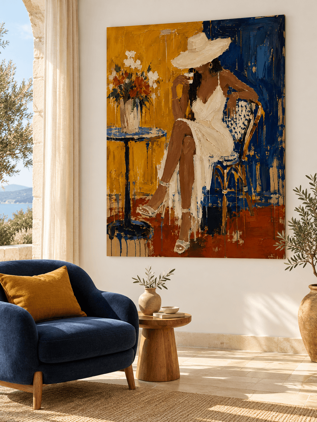 Modern Textured Art Minimalist Fashion Illustration Original Canvas For Chic Interiors