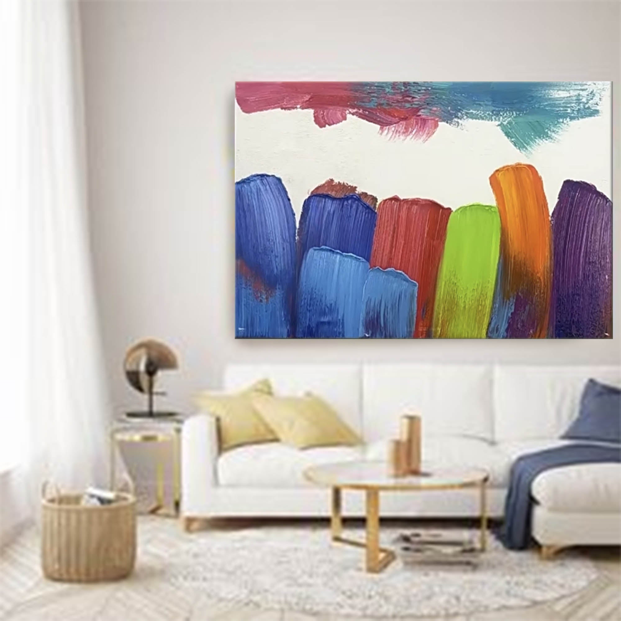 Extra Large Wall Art Original Abstract Colorful Painting On Canvas Modern Abstract Painting