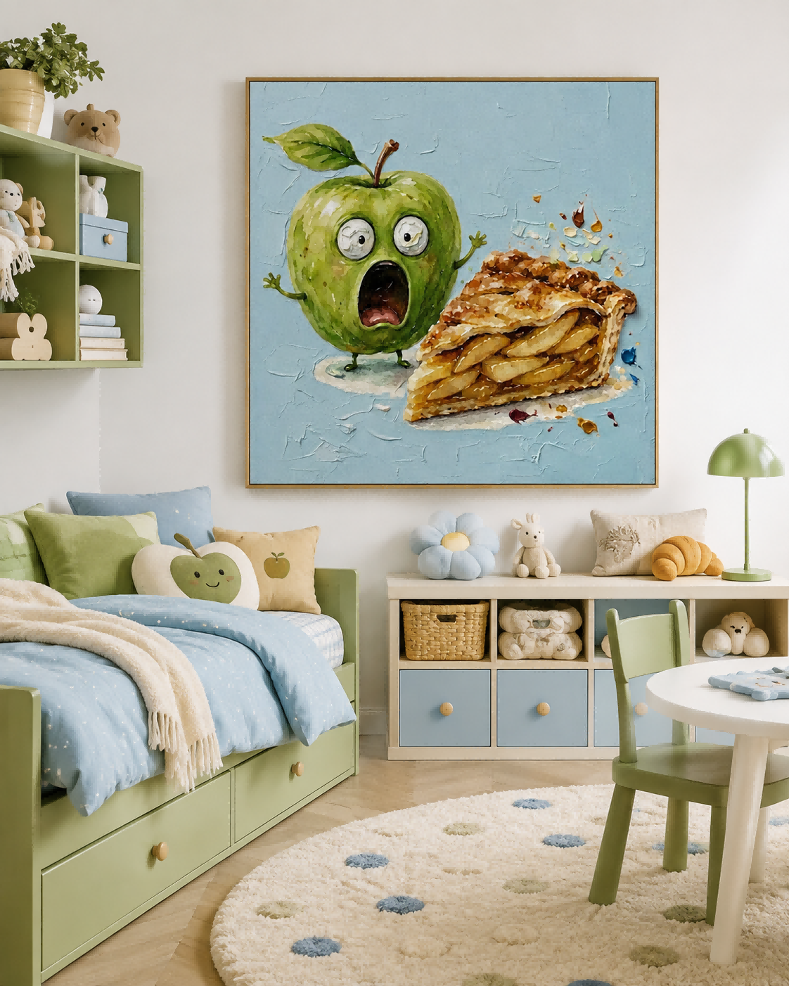 Cute Pop Art Style Food Painting With Textured Canvas For Living Room