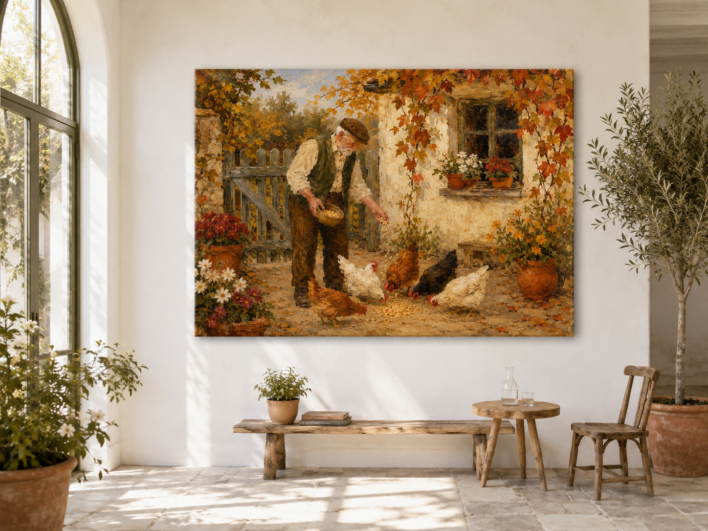 Pastoral Realism Oil Painting Autumn Harvest Theme Home Decor Gift