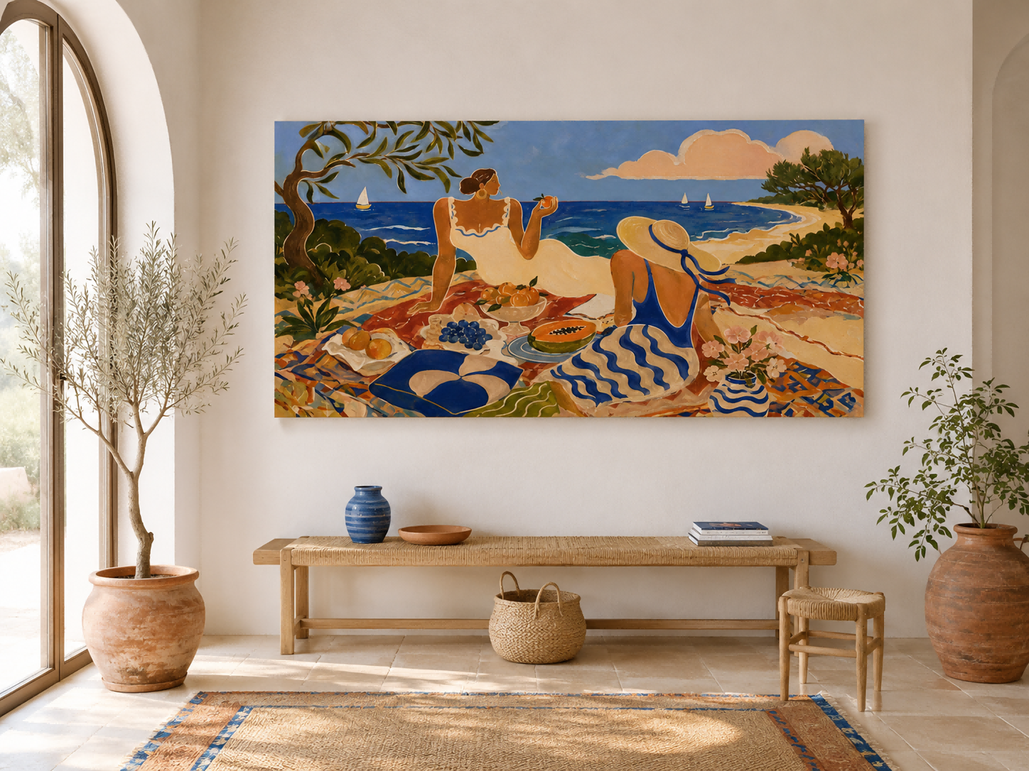 Dreamy Fantasy Seascape Oil Painting In Retro Style