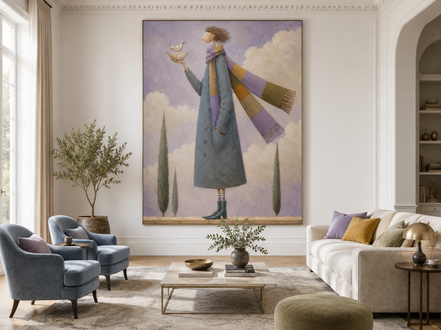 Modern Surrealist Art With Impasto肌理 Unique Abstract Figure Painting