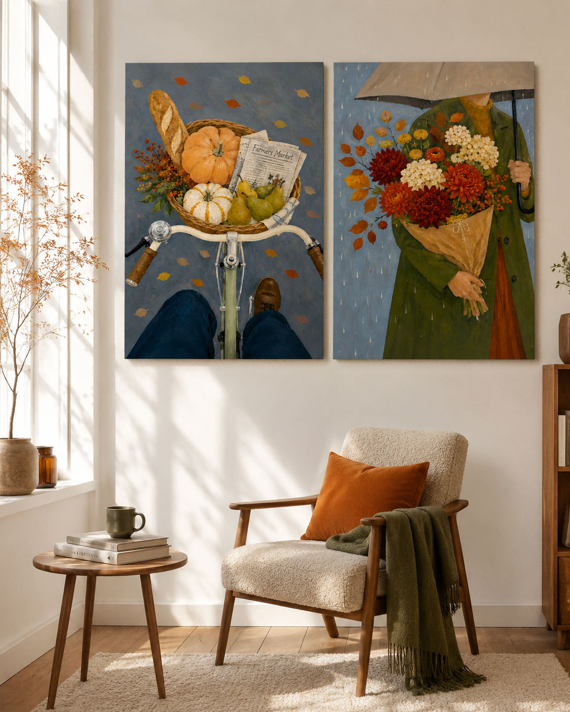 Romantic Textured Oil Painting Set With Fall Colors And Vintage Charm
