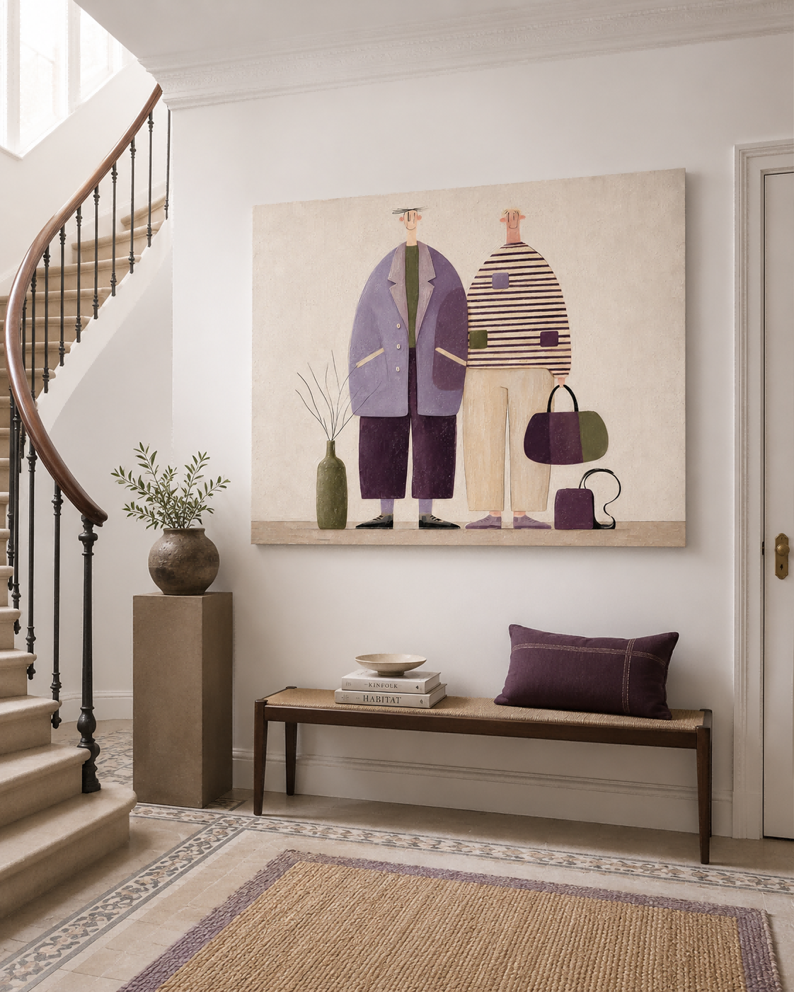 Healing Fairy Tale Style Canvas Painting Retro Fashion Art