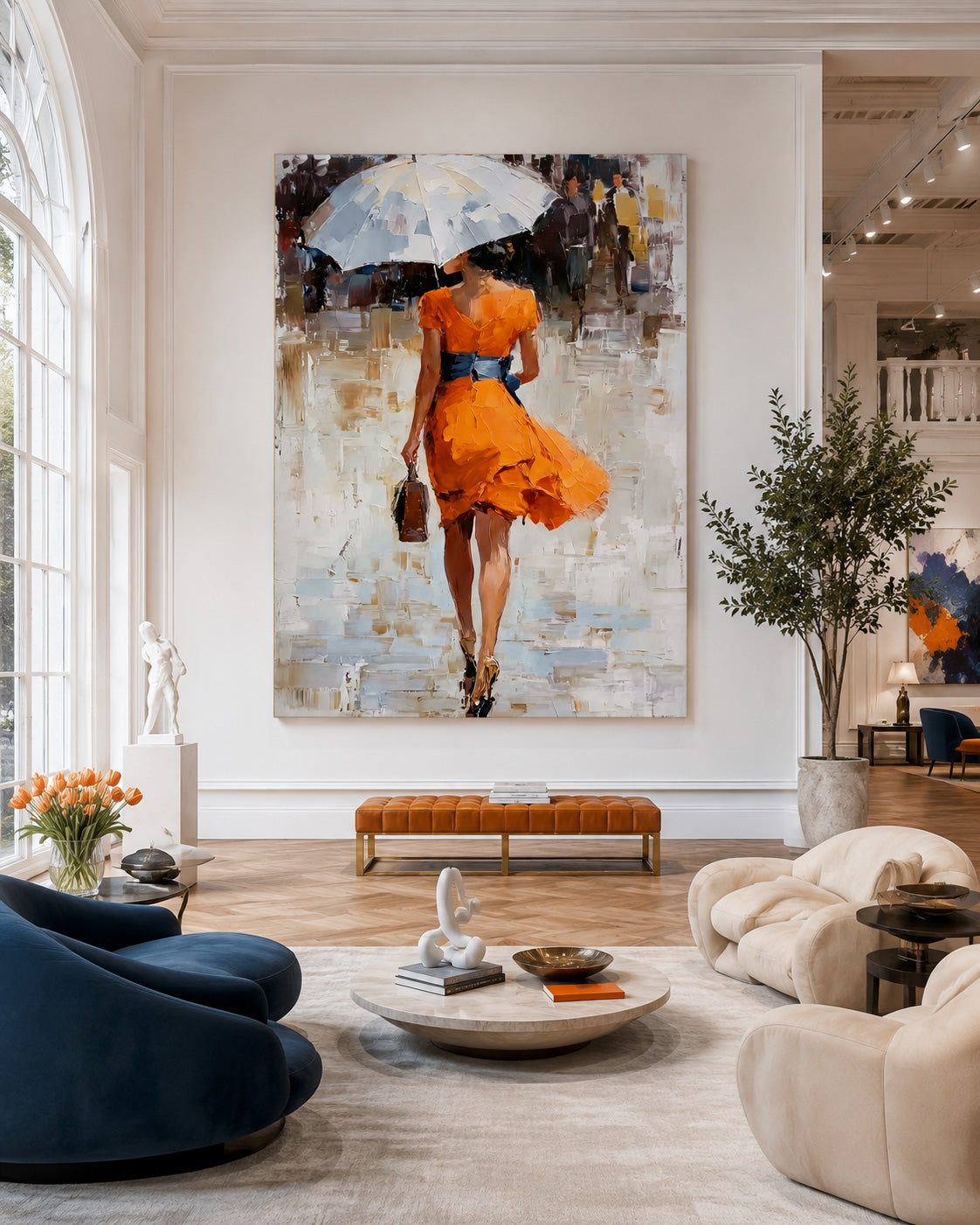 Romantic Rainy Day Scene Original Artwork Ideal Gift For Art Lovers And Collectors