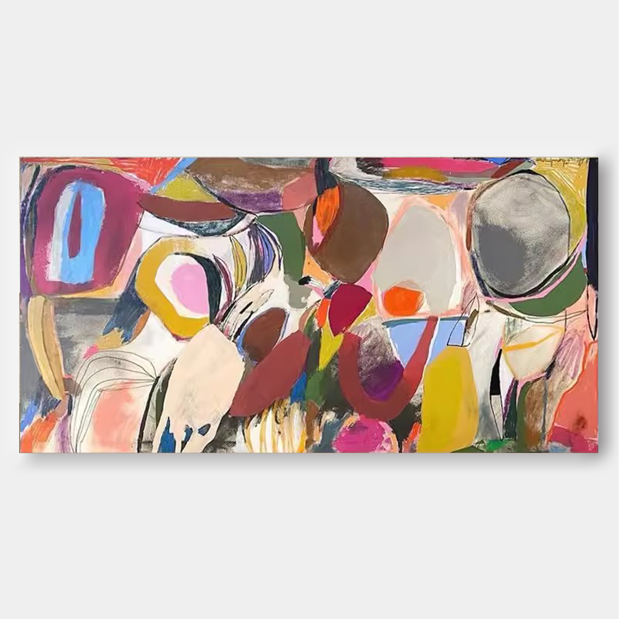 Large Abstract Colorful Painting On Canvas Modern Acrylic Painting Original Wall Art Home Decor