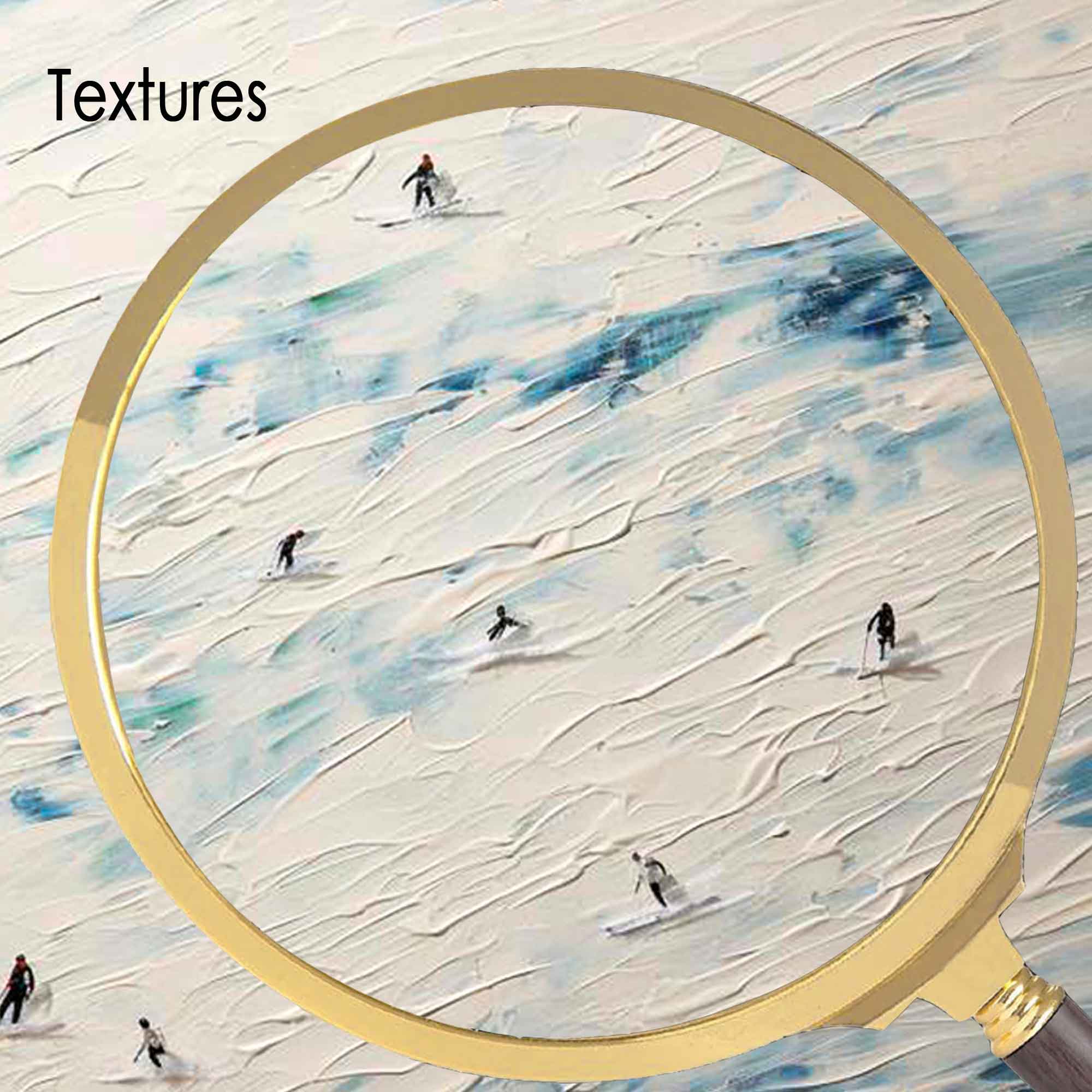 White And Blue Modern Acrylic Painting Large Ski Abstract Oil Painting Original Wall Art Home decoration