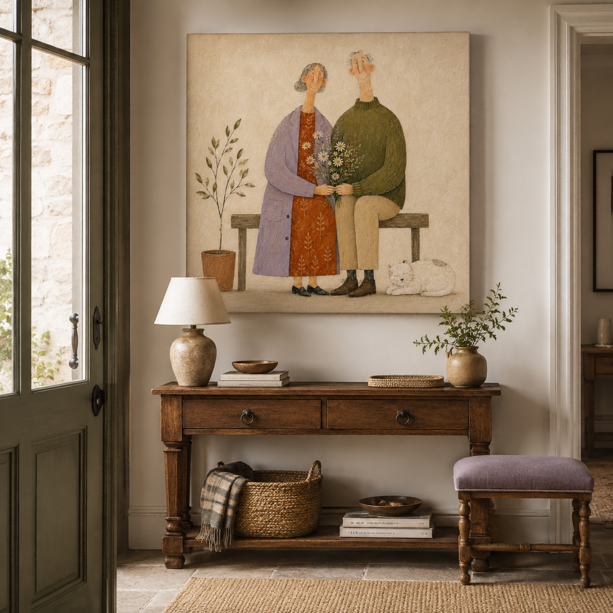 Vintage Style Canvas Art Of Romantic Senior Portrait Ideal For Anniversary Gift