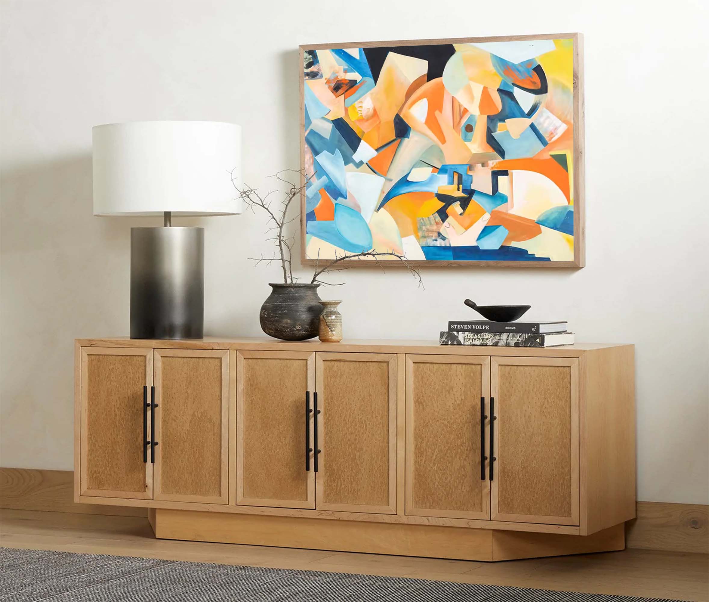 Original Abstract Oil Painting On Canvas Geometric Painting Living Room Wall Art Decor