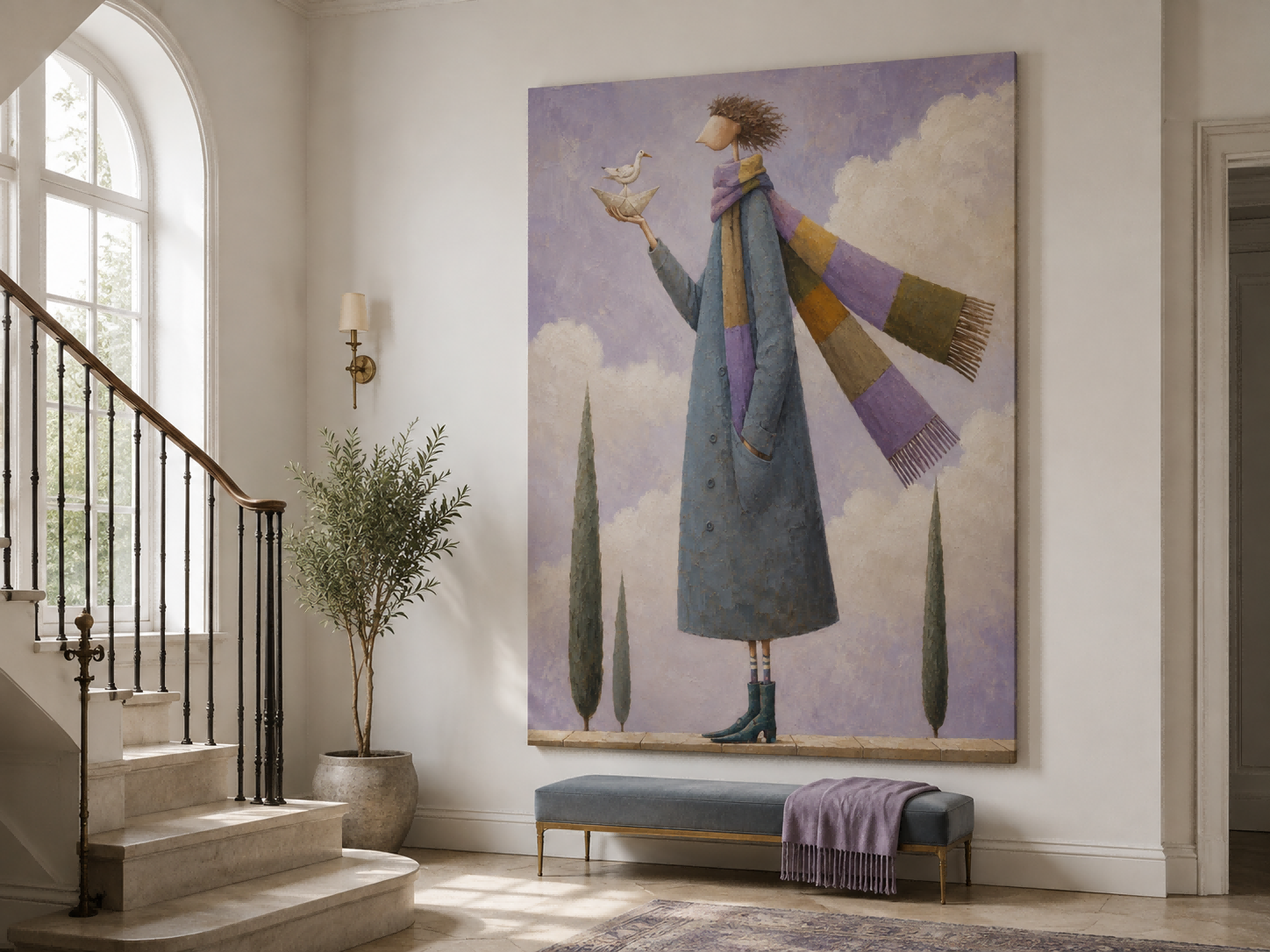 Modern Surrealist Art With Impasto肌理 Unique Abstract Figure Painting