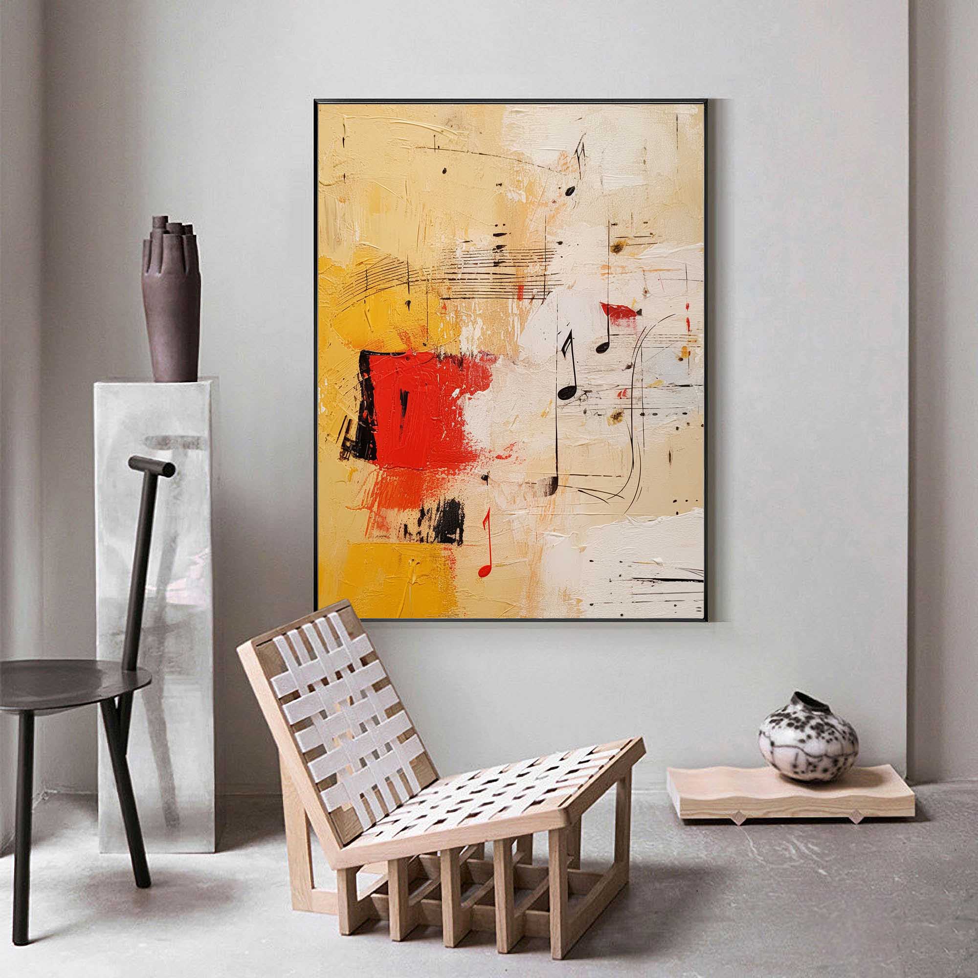 vibrant Modern Textured Oil Painting Canvas Original Graffiti Abstract Wall Art Large Yellow Oil Painting Living Room Decor