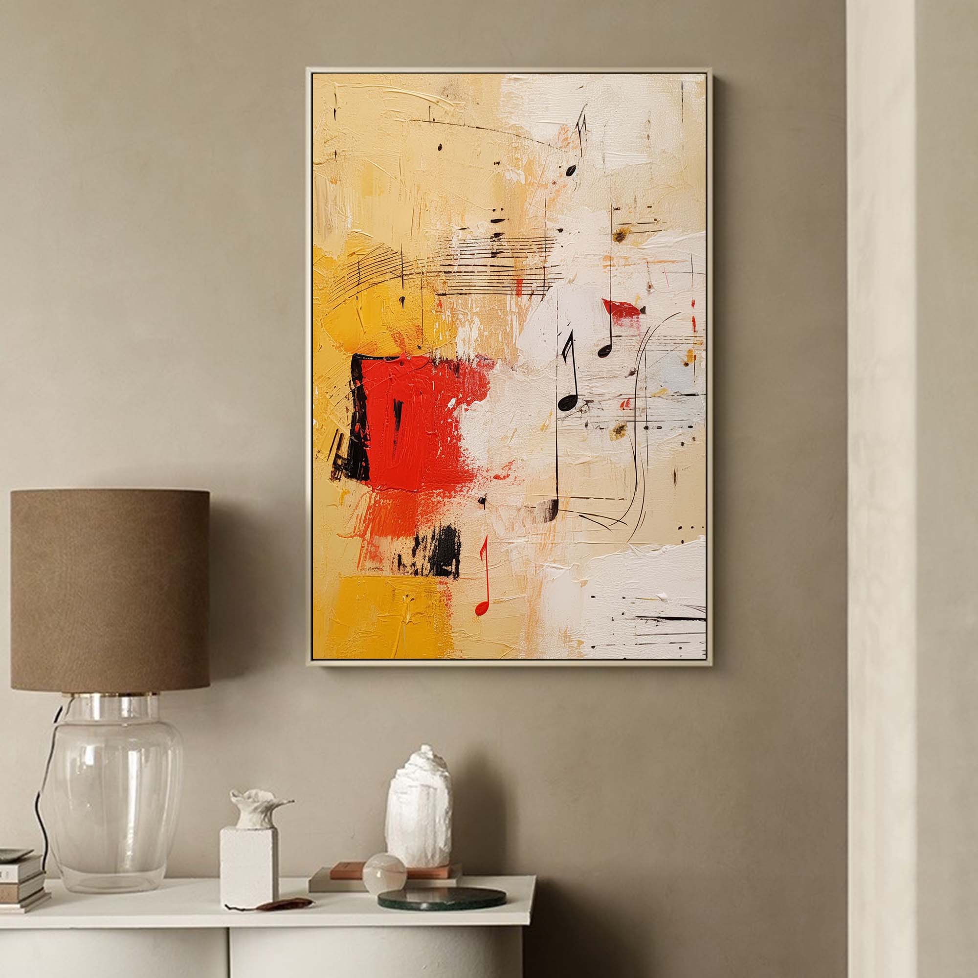 vibrant Modern Textured Oil Painting Canvas Original Graffiti Abstract Wall Art Large Yellow Oil Painting Living Room Decor