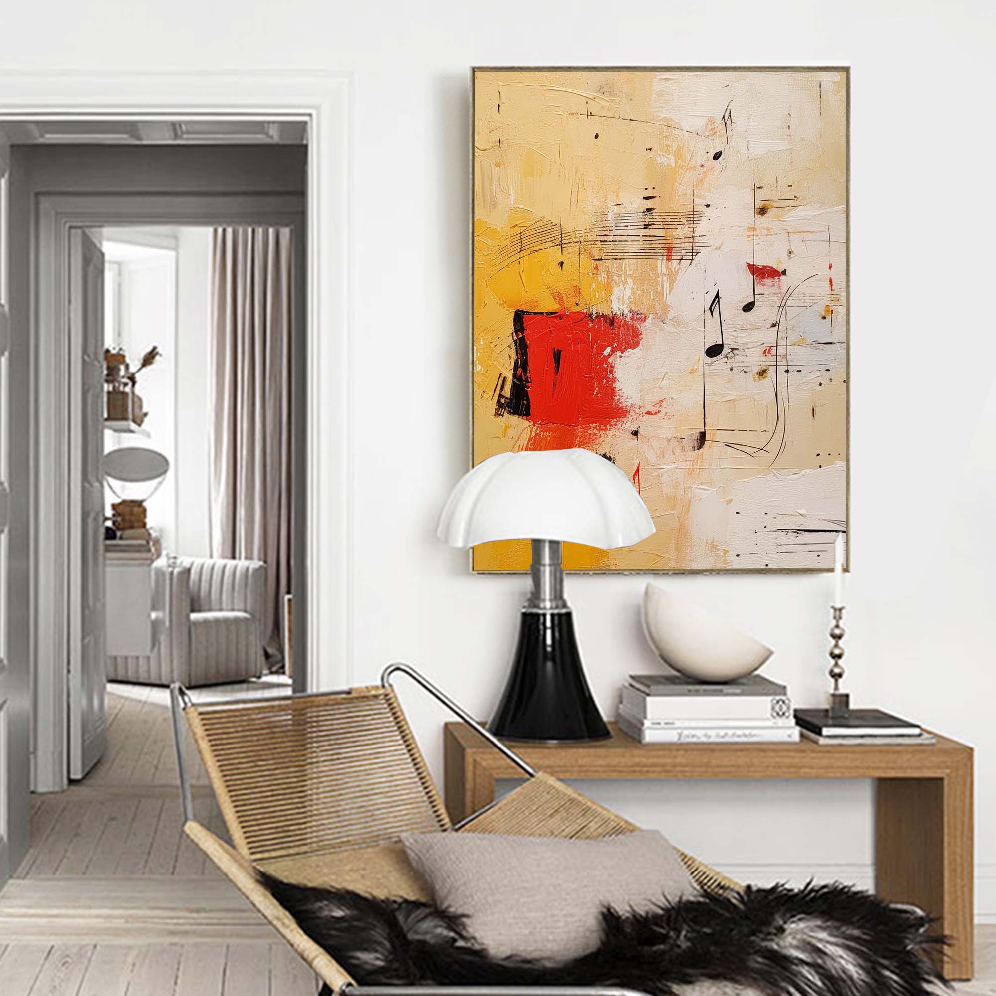 vibrant Modern Textured Oil Painting Canvas Original Graffiti Abstract Wall Art Large Yellow Oil Painting Living Room Decor