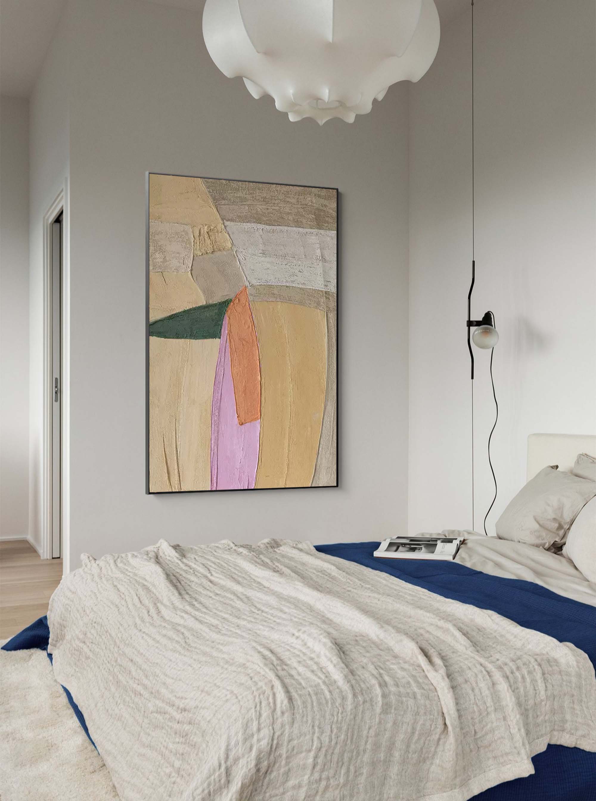 vintage Abstract Wall Art Canvas With Frame Oil Painting Large Minimalist Oil Painting Home Decor