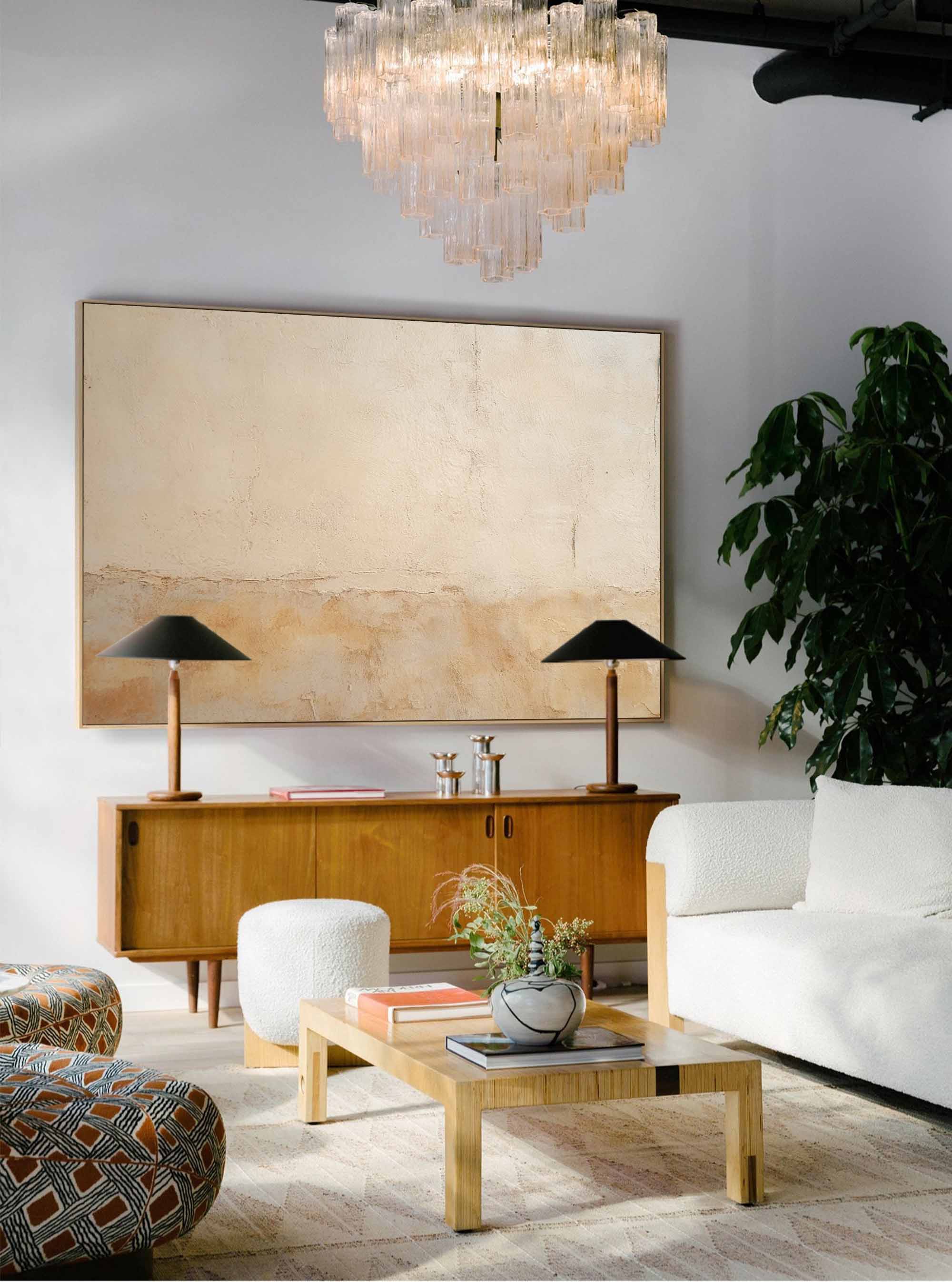 Original Beige Minimalist Abstract Acrylic Painting Large Wall Art Modern Texture Abstract Oil Painting Home Decor