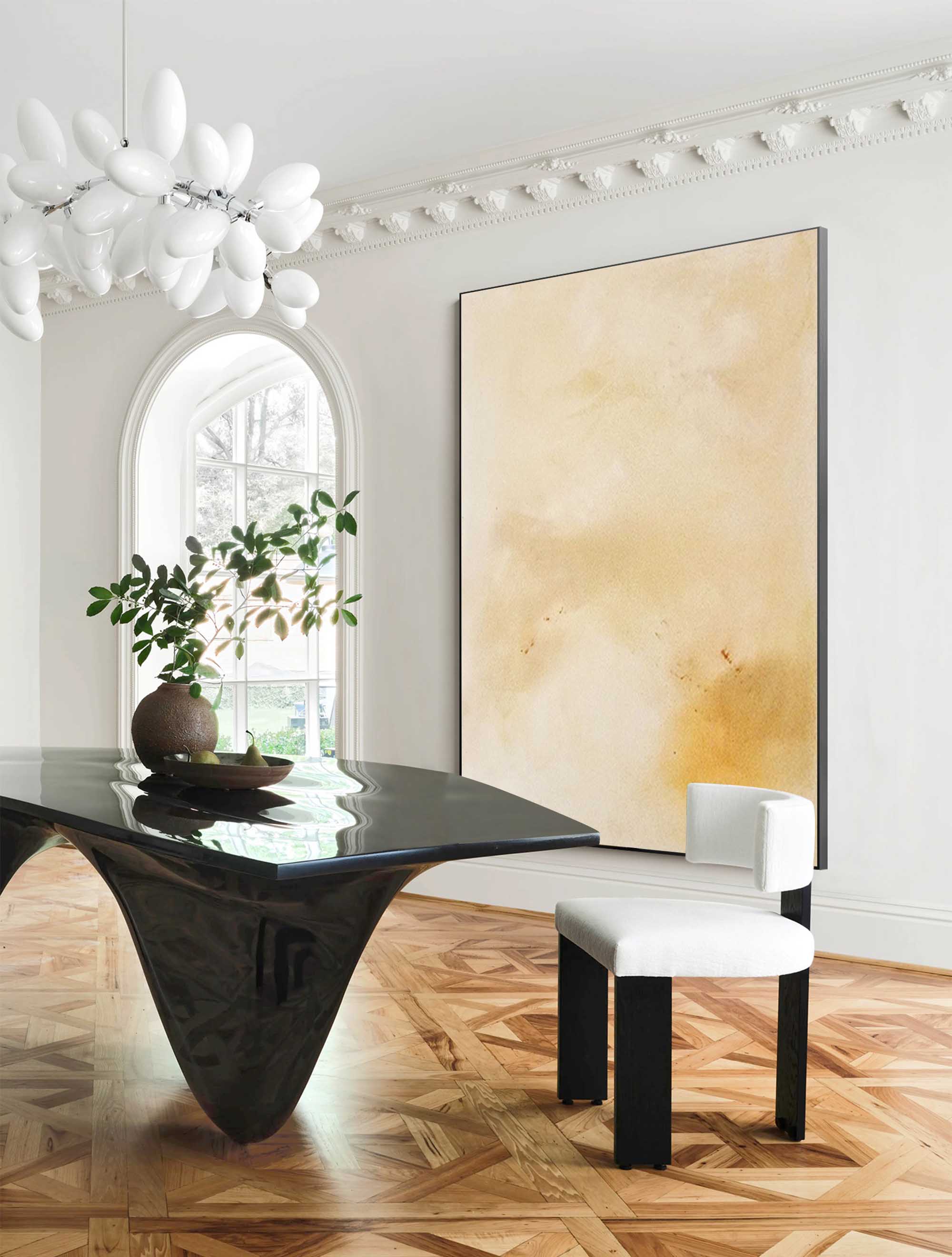 Abstract Wall Art Canvas With Frame Oil Painting Large vintage Minimalist Oil Painting For Living Room