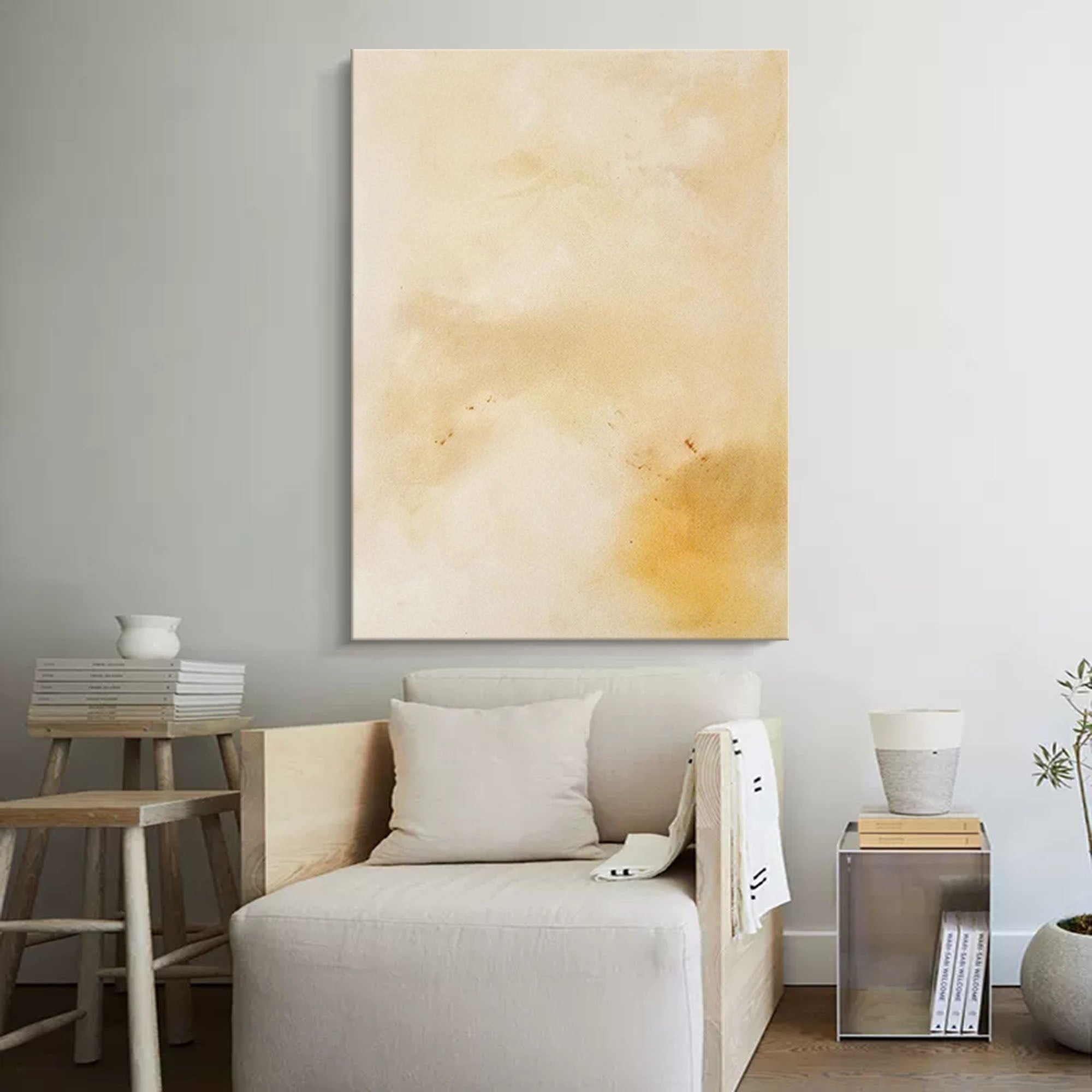 Abstract Wall Art Canvas With Frame Oil Painting Large vintage Minimalist Oil Painting For Living Room