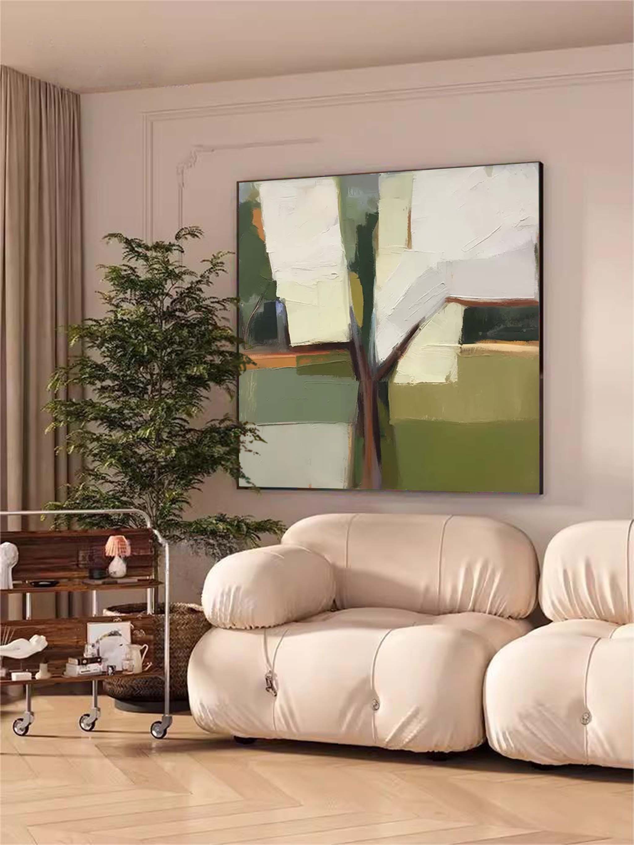 Original Large Abstract Tree Acrylic Painting On Canvas Abstract Tree Oil Painting Modern Wall Art Home Decoration