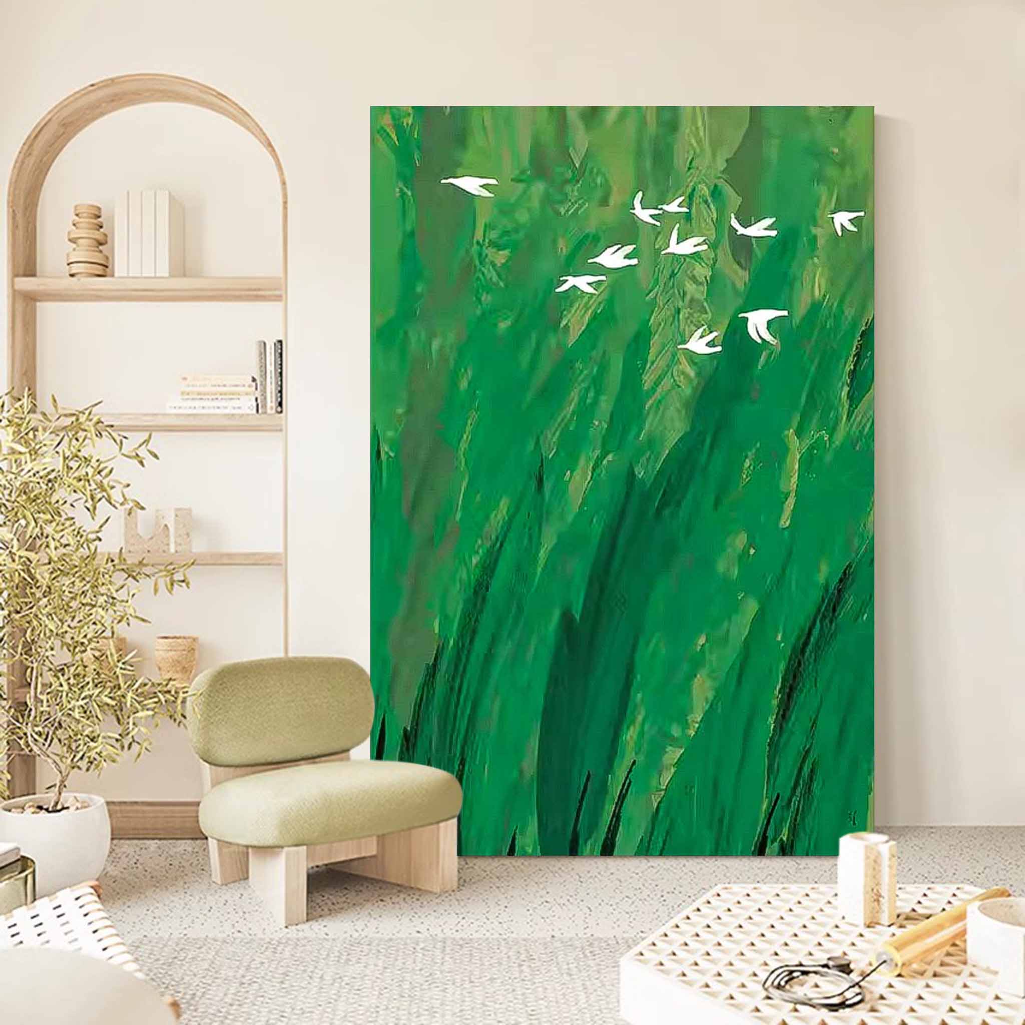 Minimalist Canvas Oil Painting Big Abstract Forest Acrylic Painting Original Landscape Artwork Home Decor