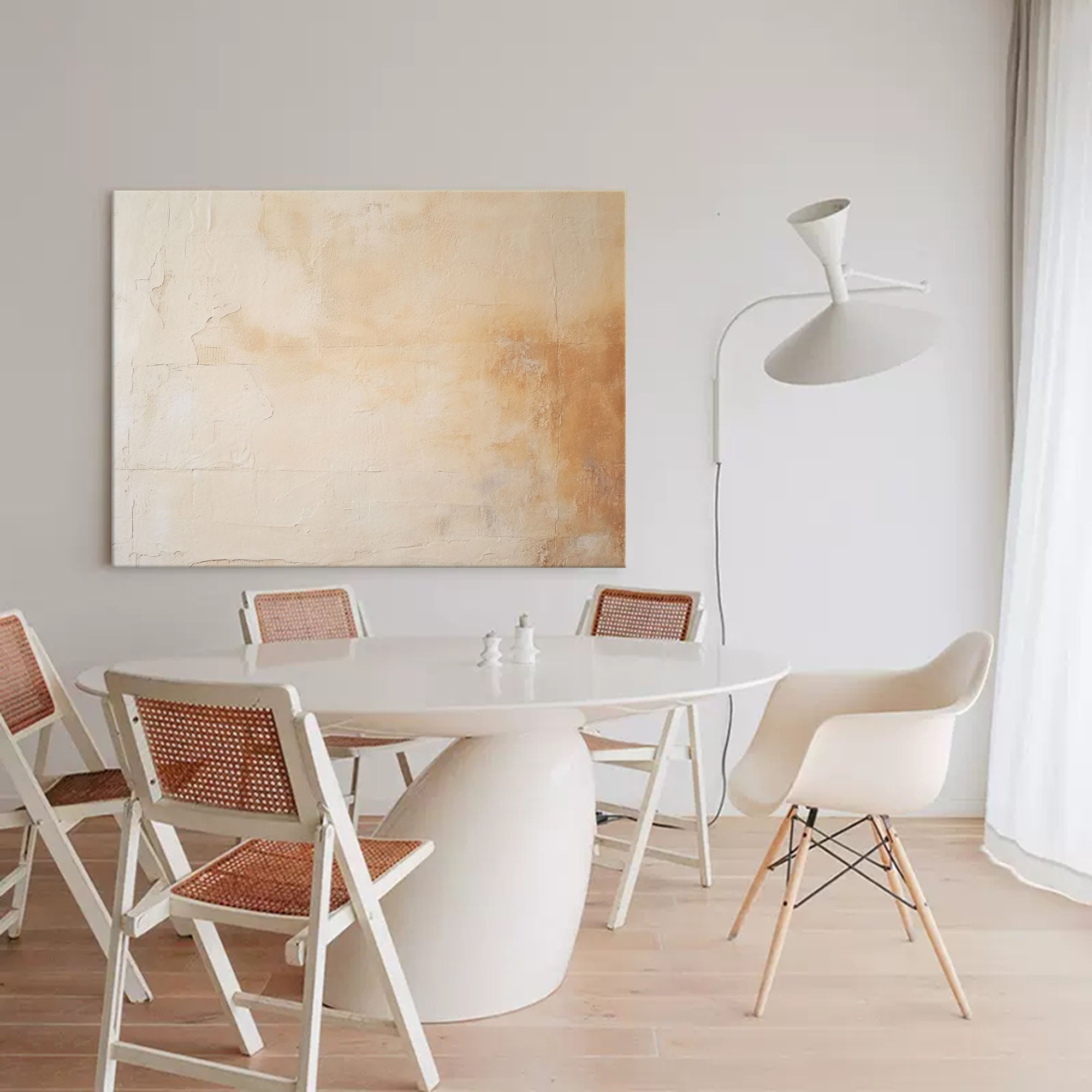 Large Beige Minimalist Abstract Acrylic Painting Framed Original Wall Art Texture Abstract Oil Painting Living Room Decor