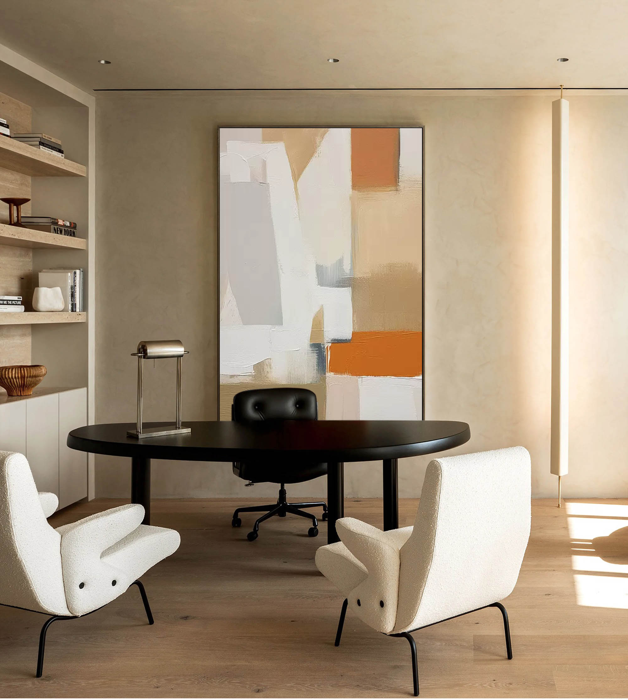 Original Abstract Oil Painting Large Geometric Acrylic Painting Modern Wall Art Framed Home Decor