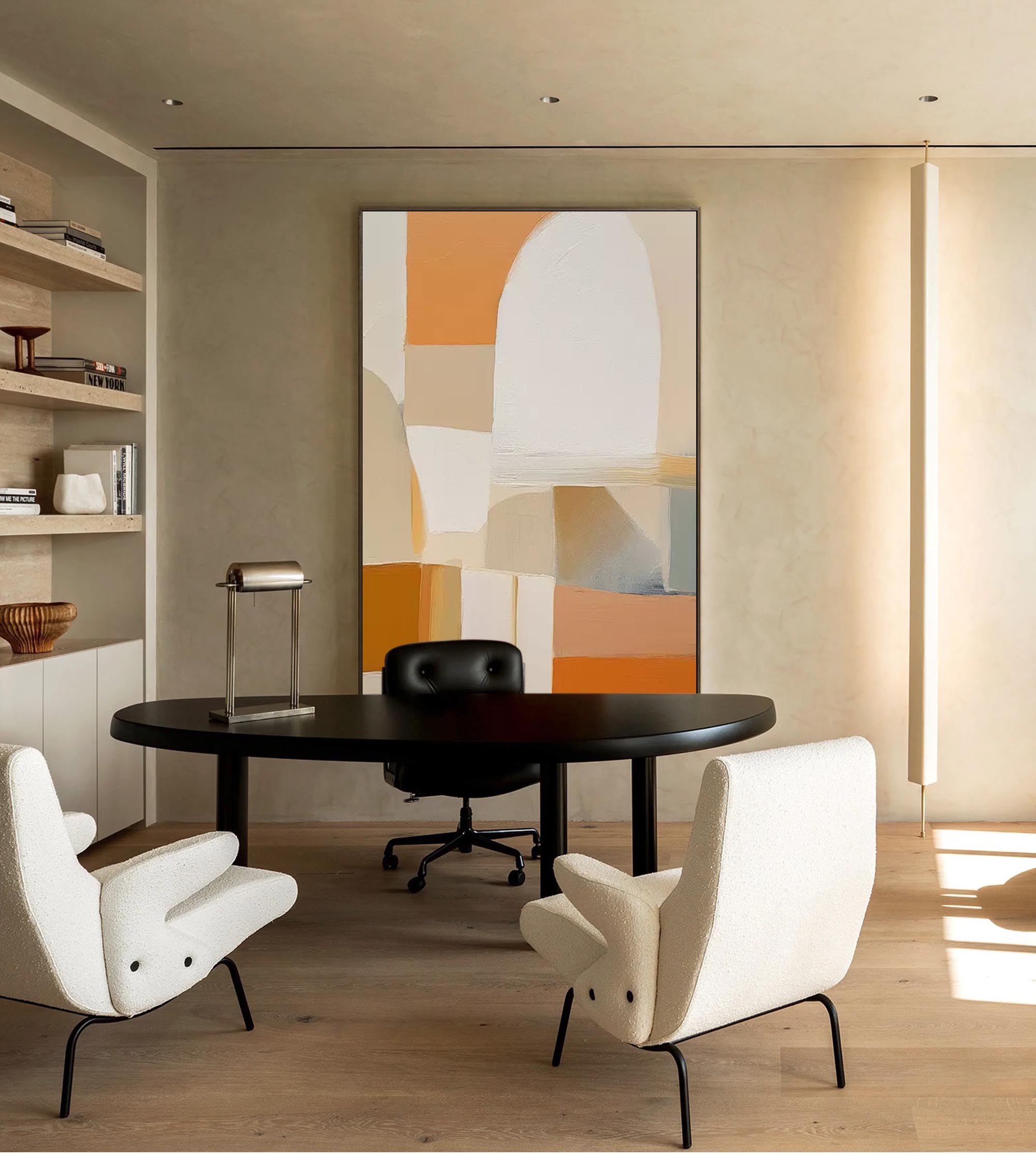 Large Geometric Acrylic Painting Original Abstract Oil Painting On Canvas Modern Wall Art Framed Home Decor