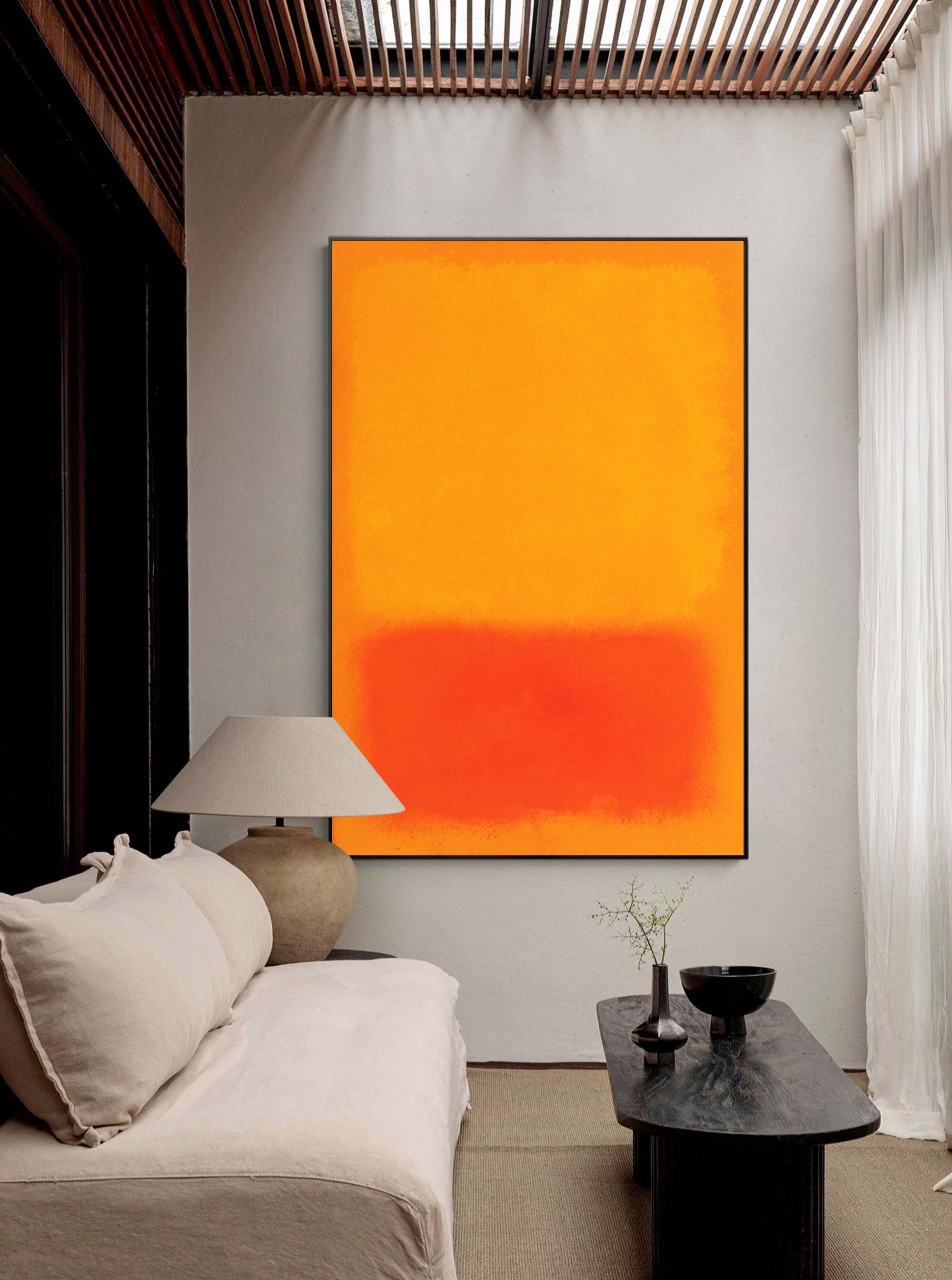 Orange Abstract Texture Wall Art Painting Large Minimalist Original Oil Painting Home Decor