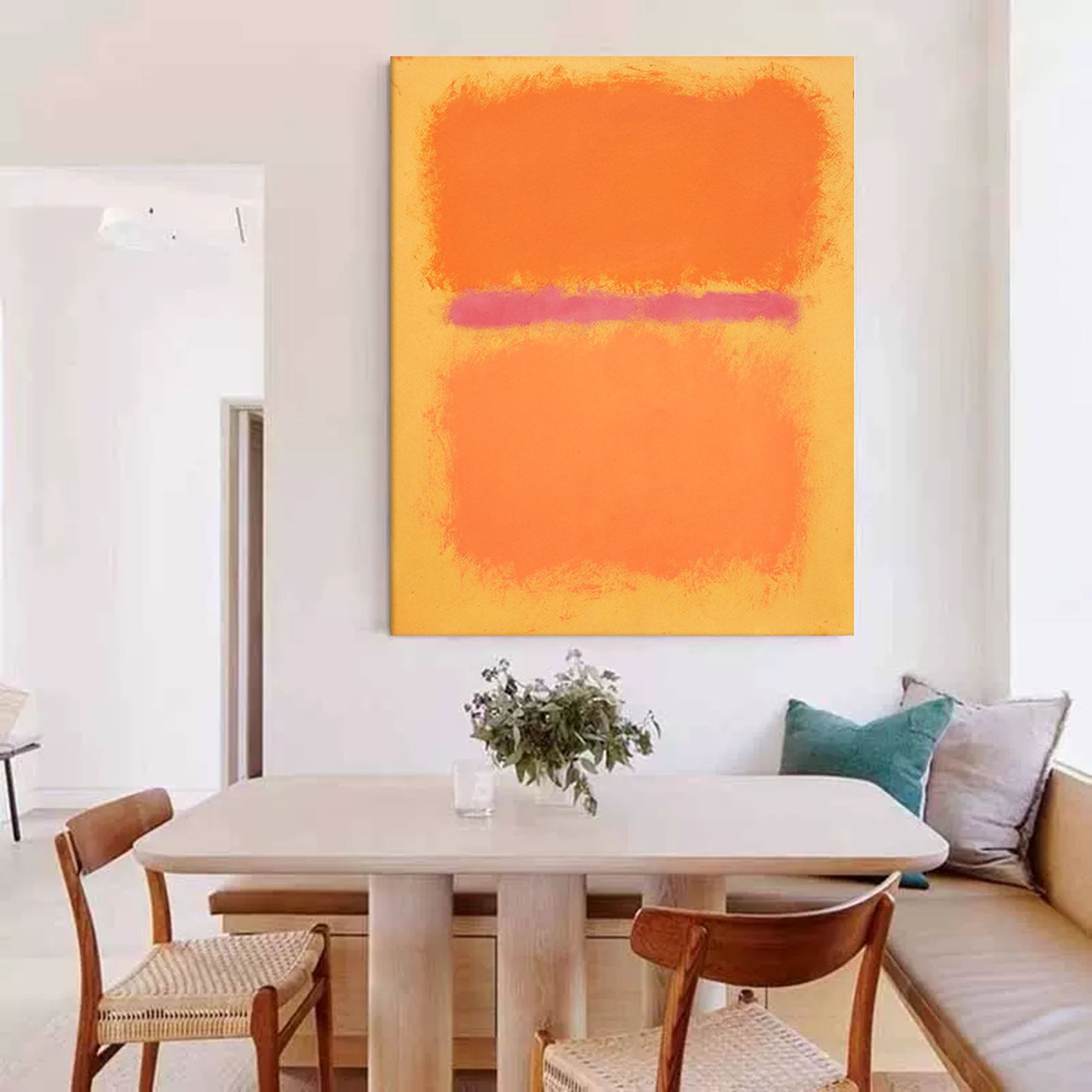 Orange Minimalist Texture Wall Art Painting Large Abstract Original Oil Painting Home Decor