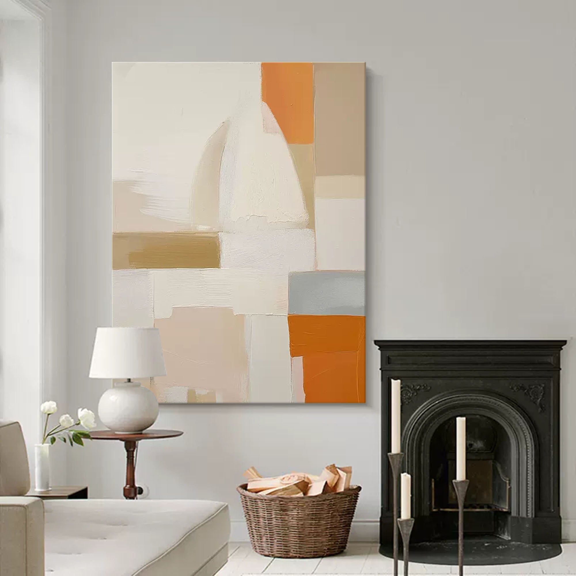 Modern Wall Art Large Geometric Acrylic Painting Original Abstract Oil Painting On Canvas Framed Home Decor