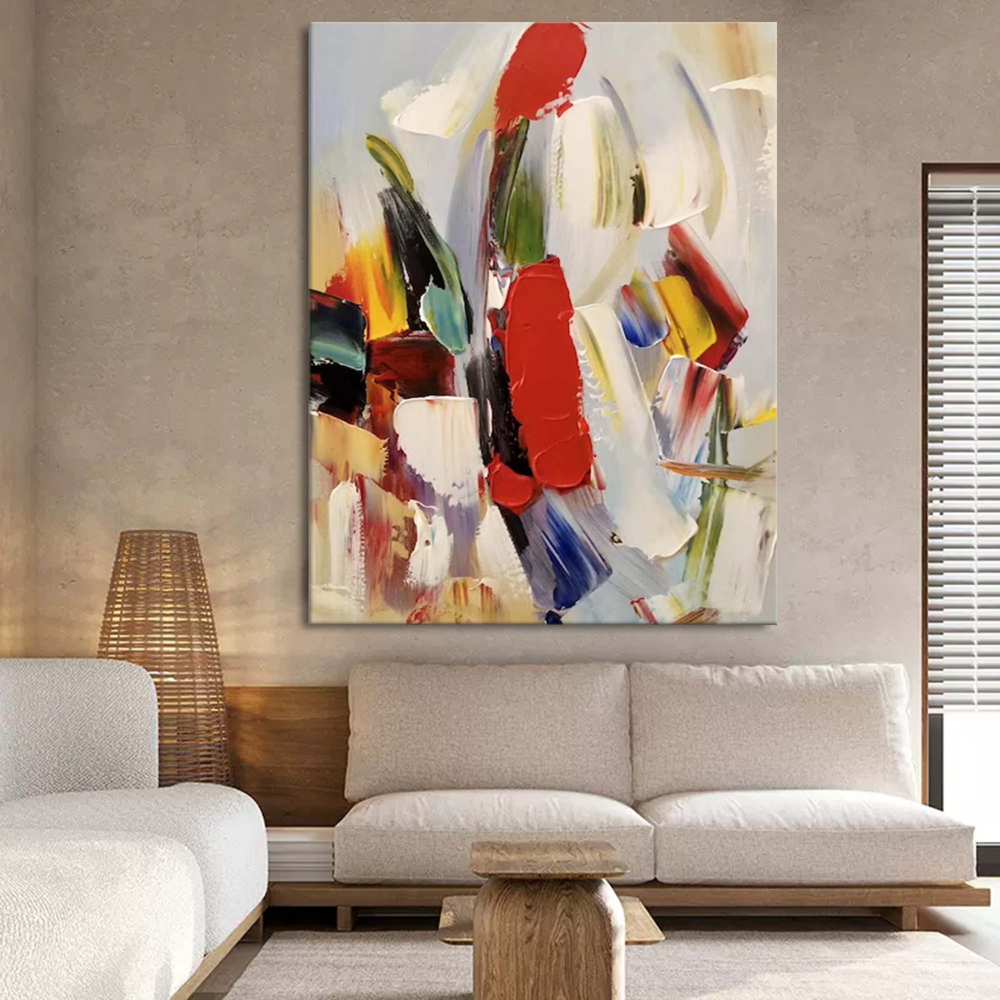 Large Abstract Textured Canvas Oil Painting Modern Acrylic Painting Original Wall Art Home Decor