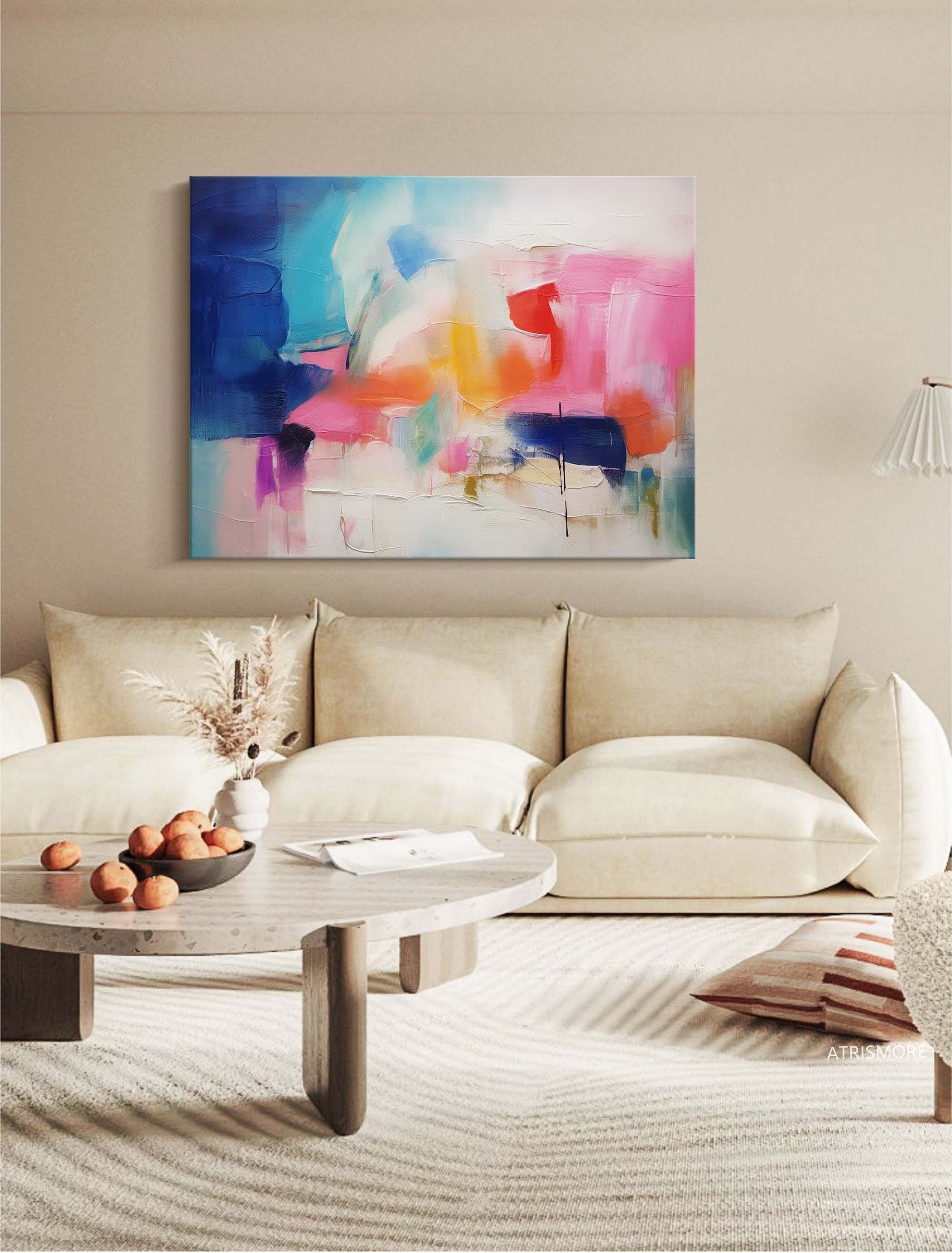 Large Wall Art Original Colorful Abstract Oil Painting On Canvas Modern Oil Painting Home Decoration