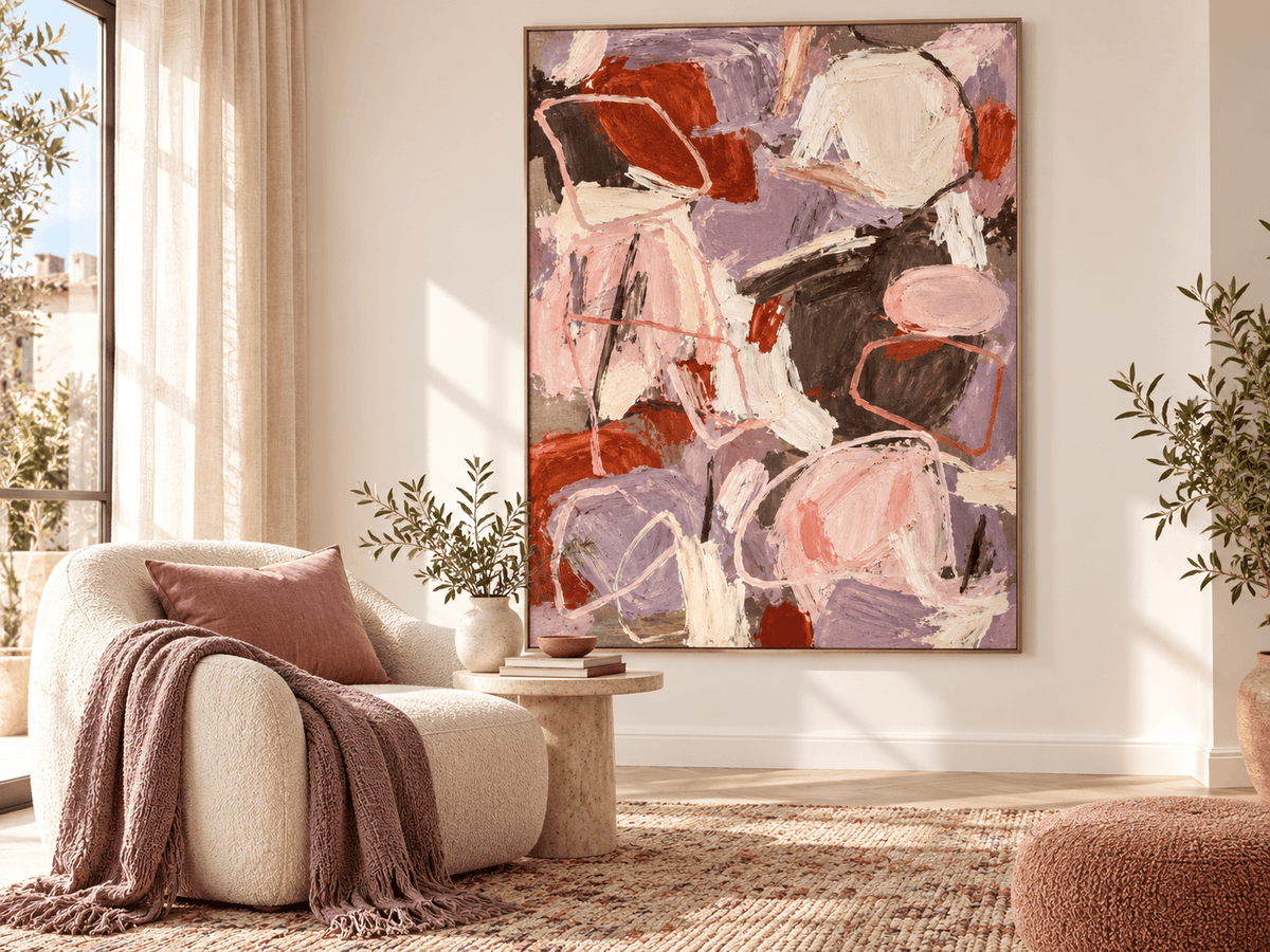 Minimalist Textured Abstract Painting With Scandinavian Feel