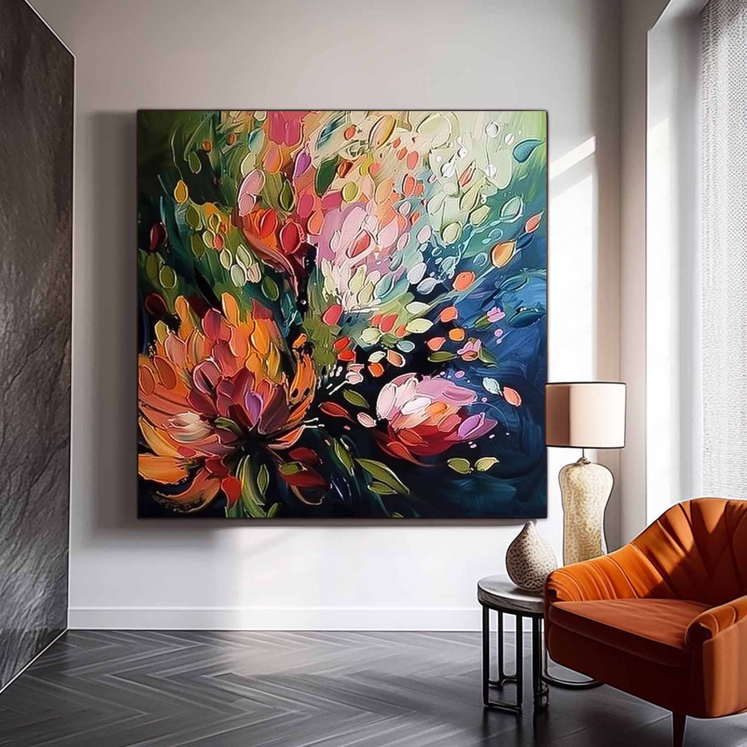 Contemporary Bohemian Decor Art For Sale Various Floral Acrylic Painting Cute Colorful Flowers Oil Painting On Canvas