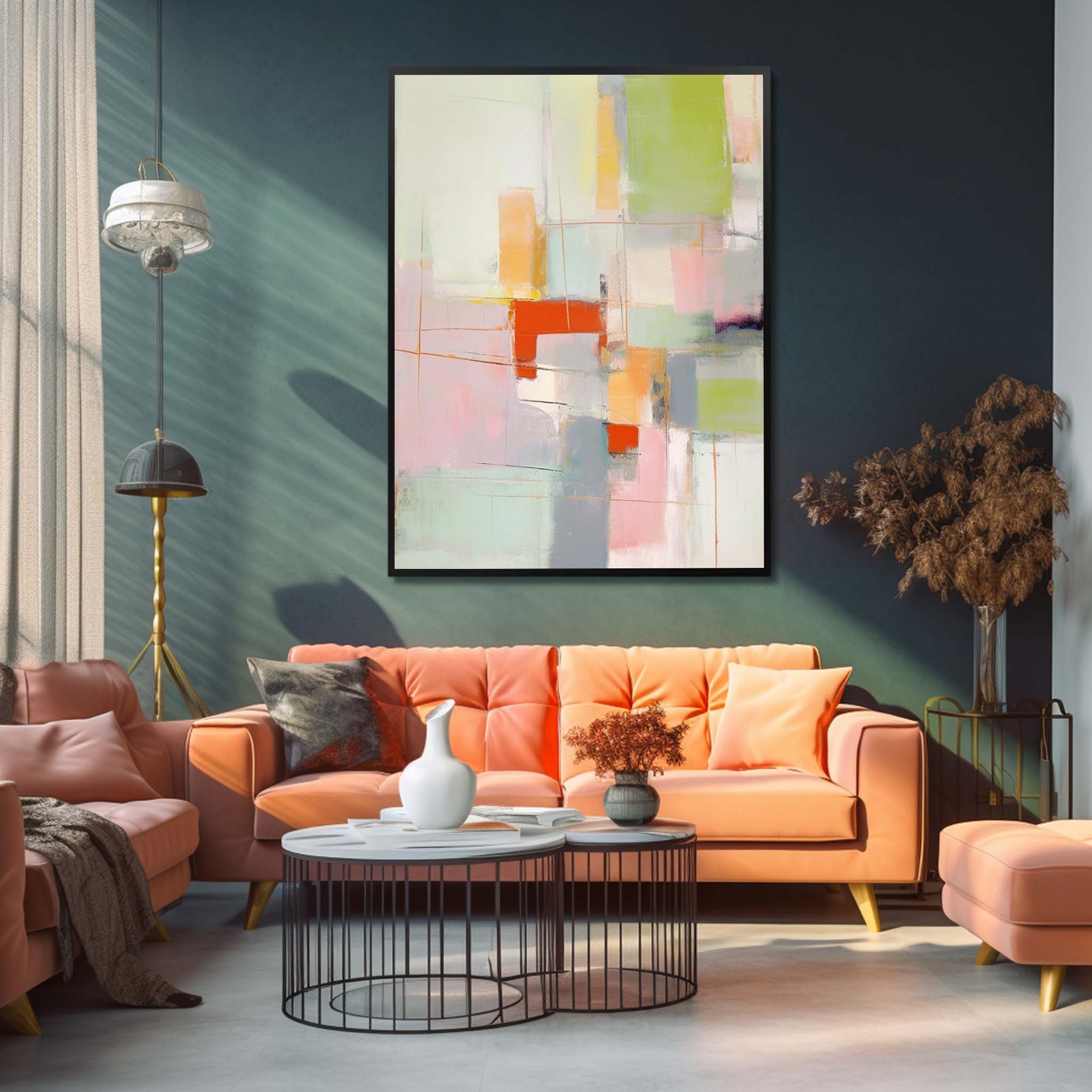 Vibrant colorful Modern Texture Wall Art  Large Original Abstract Oil Painting On Canvas For Living Room