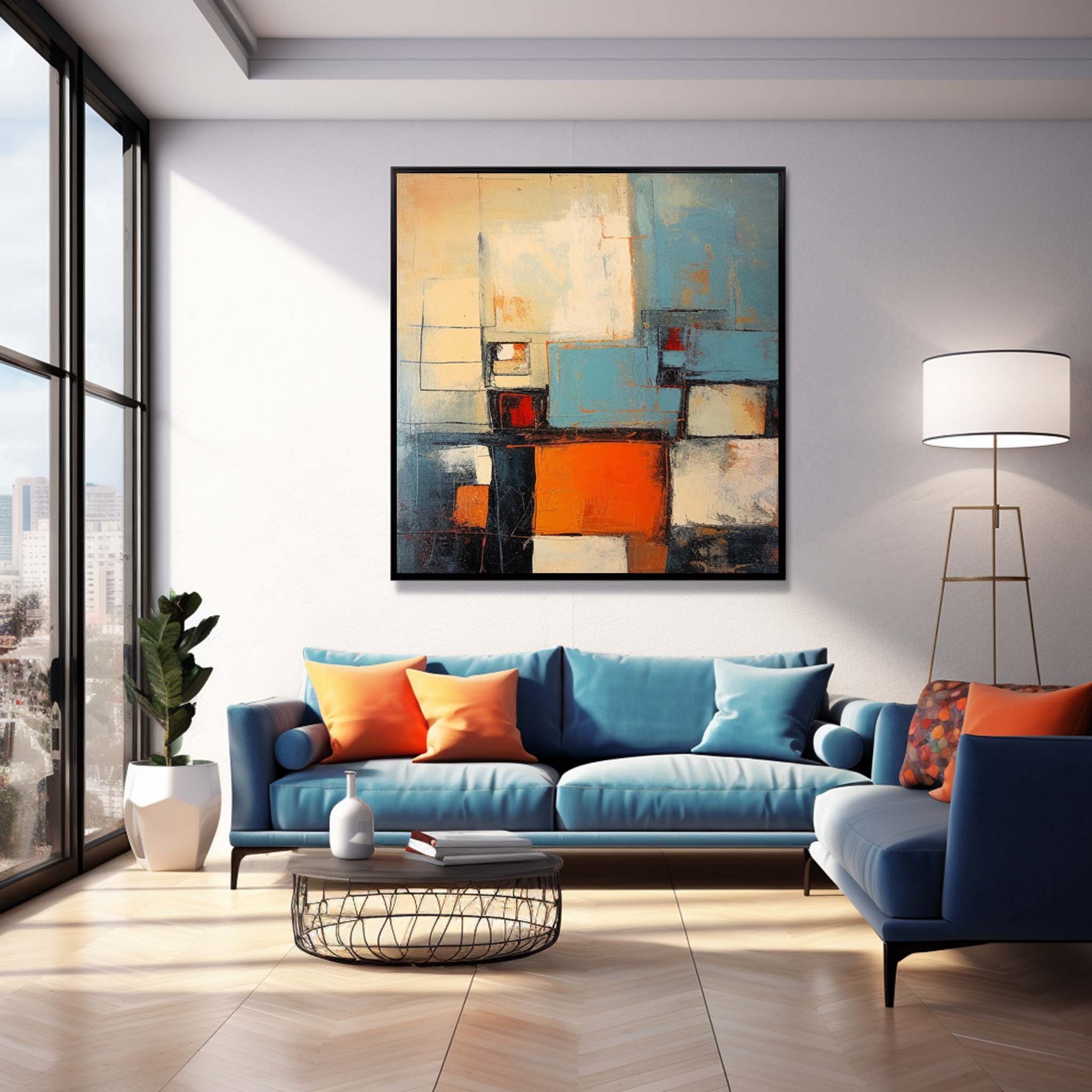 Color Original Large Abstract Acrylic Painting On Canvas Abstract Geometry Oil Painting Modern Wall Art Home Decoration